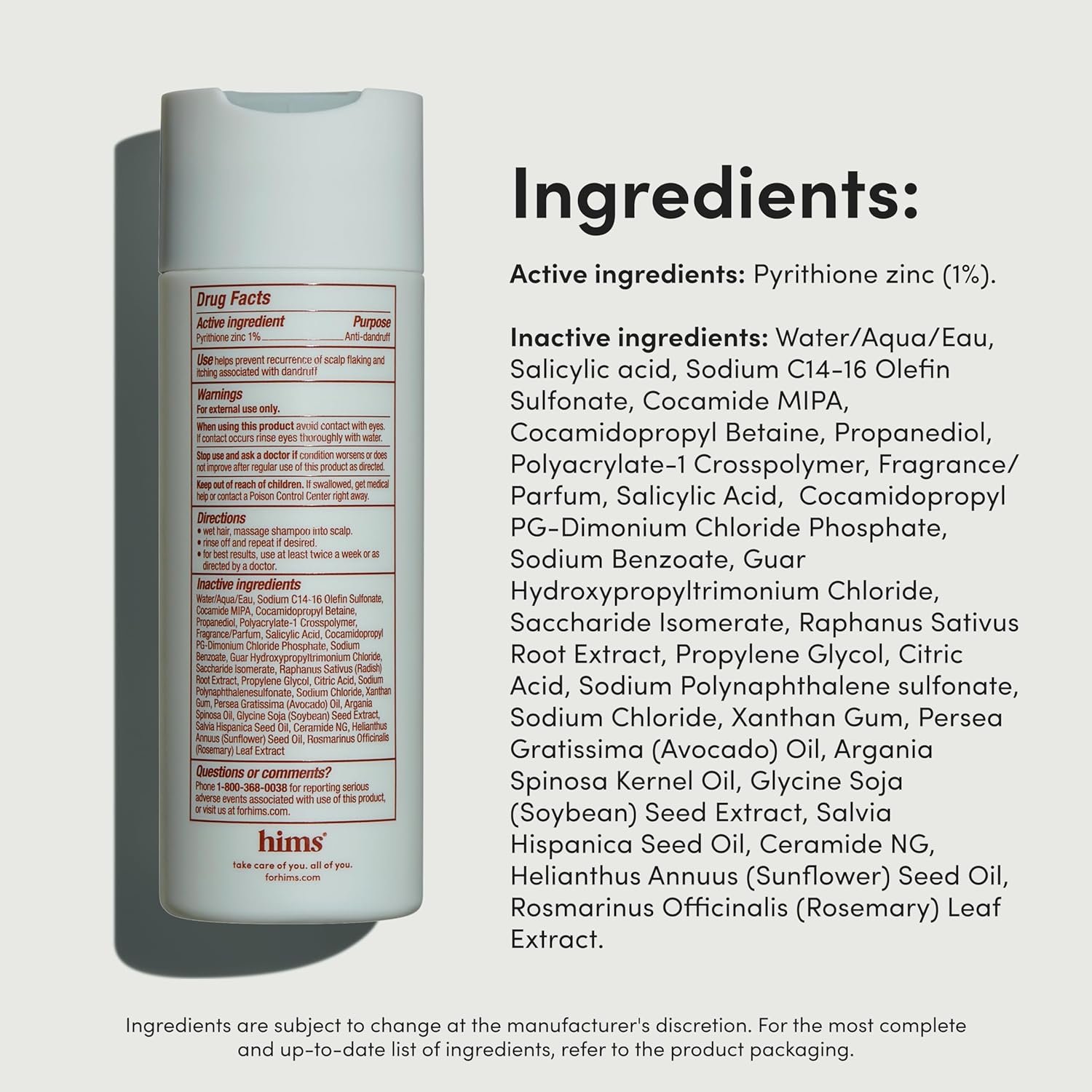 hims Dandruff Detox Anti Dandruff Shampoo, 2 Pack - Anti Dandruff Shampoo for Dry, Itchy Scalp with Pyrithione Zinc 1% and Argan Oil - Paraben Free, Sulfate Free - Evergreen Mint - 2 x 6.4 fl oz - Image 9