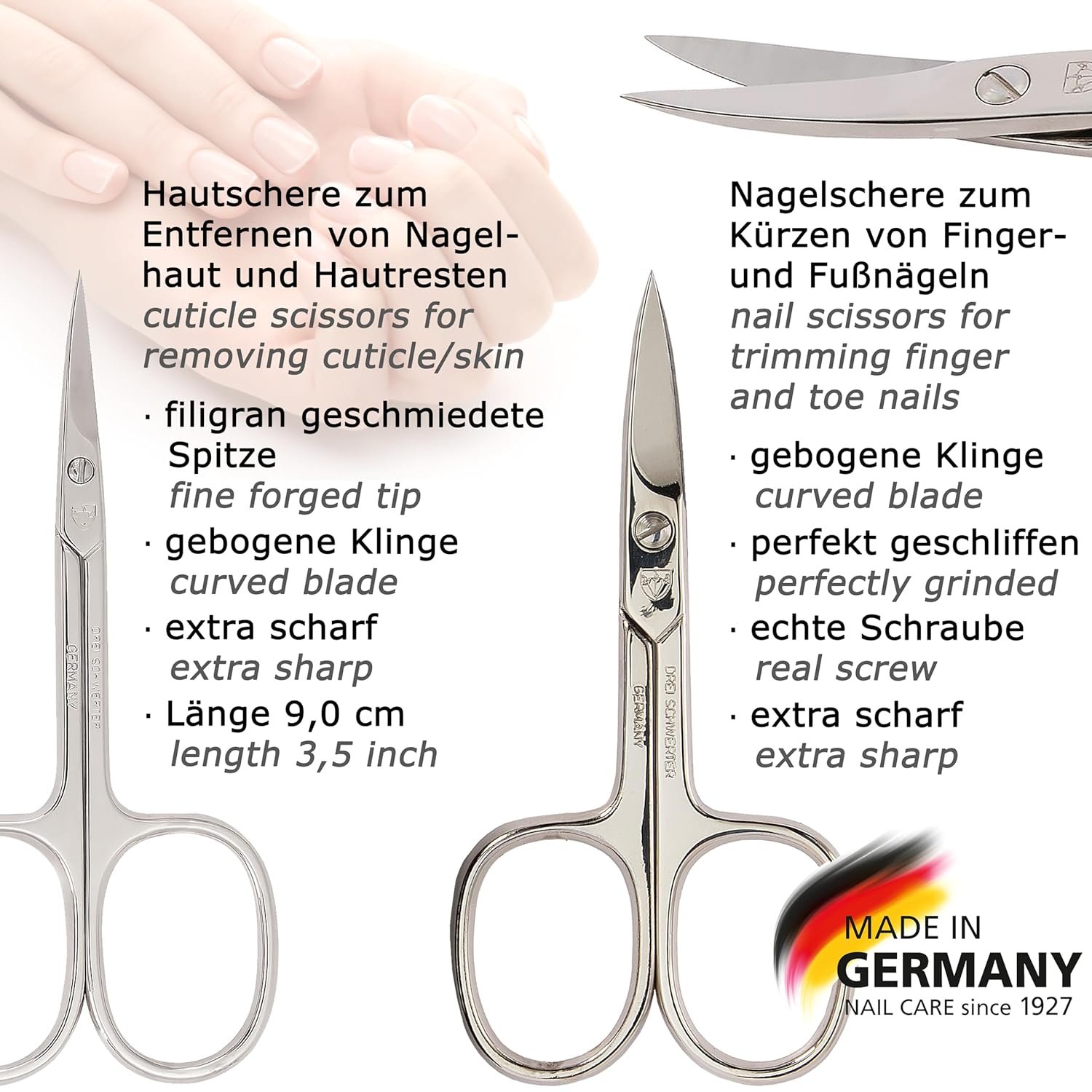 3 Swords Germany - brand quality 11 piece manicure pedicure grooming kit set for professional finger & toe nail care scissors clipper black genuine leather case in gift box, Made in Germany - Image 3