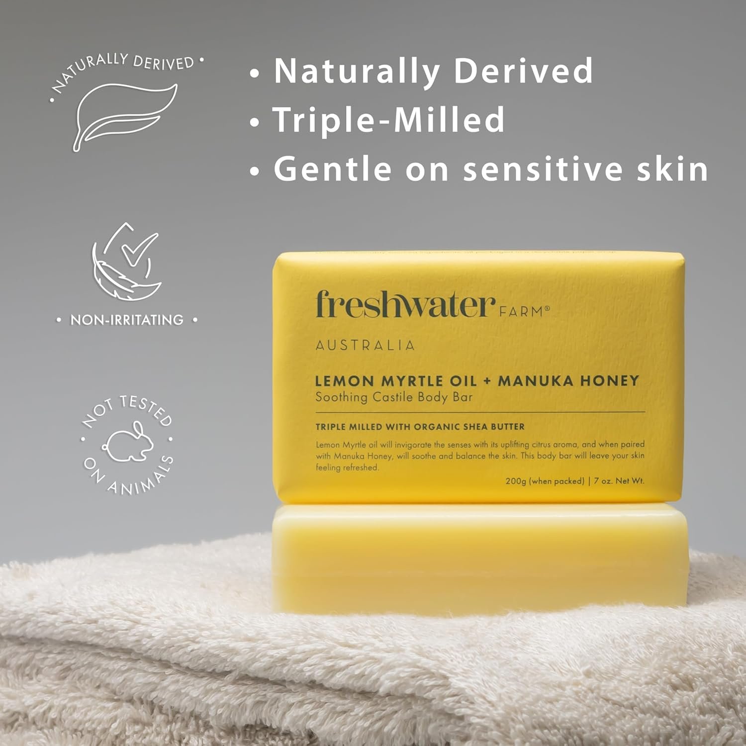 Natural Soap Bar- Lemon Myrtle+Manuka Honey- 7 oz x 8 Pack- Castile Bar Soap, Natural Soap Bar, Bar Soap, Body Soap Bars- Essential Oils For Sensitive Skin - Image 3