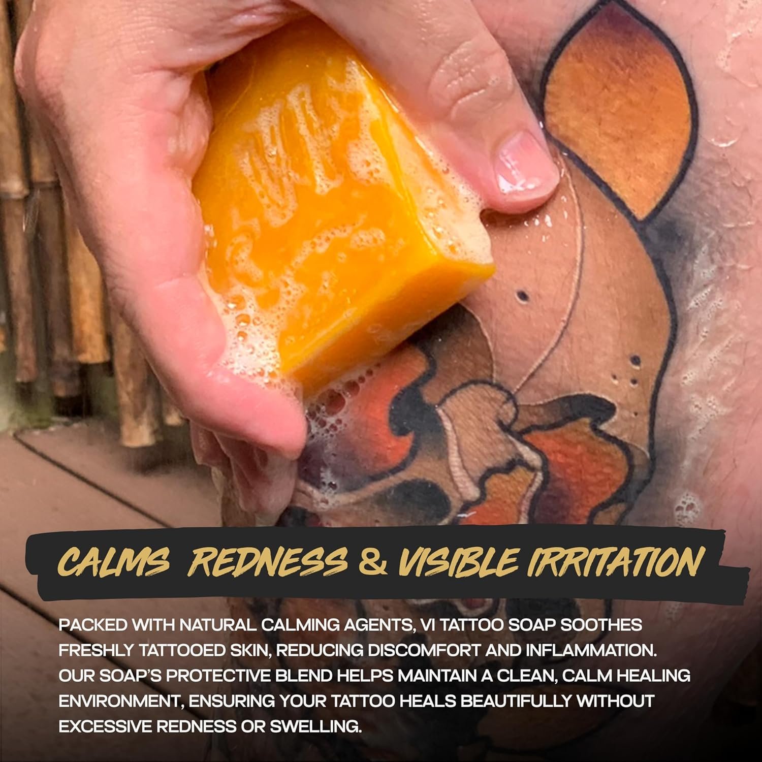 Tattoo Aftercare Soap Gentle Formula for Care, Cleansing and Healing of New Tattoos Unscented Natural Sea Buckthorn Hemp and Shea Butter Soap Bar For All Skin Types 4oz Bars 3 Pack - Image 4