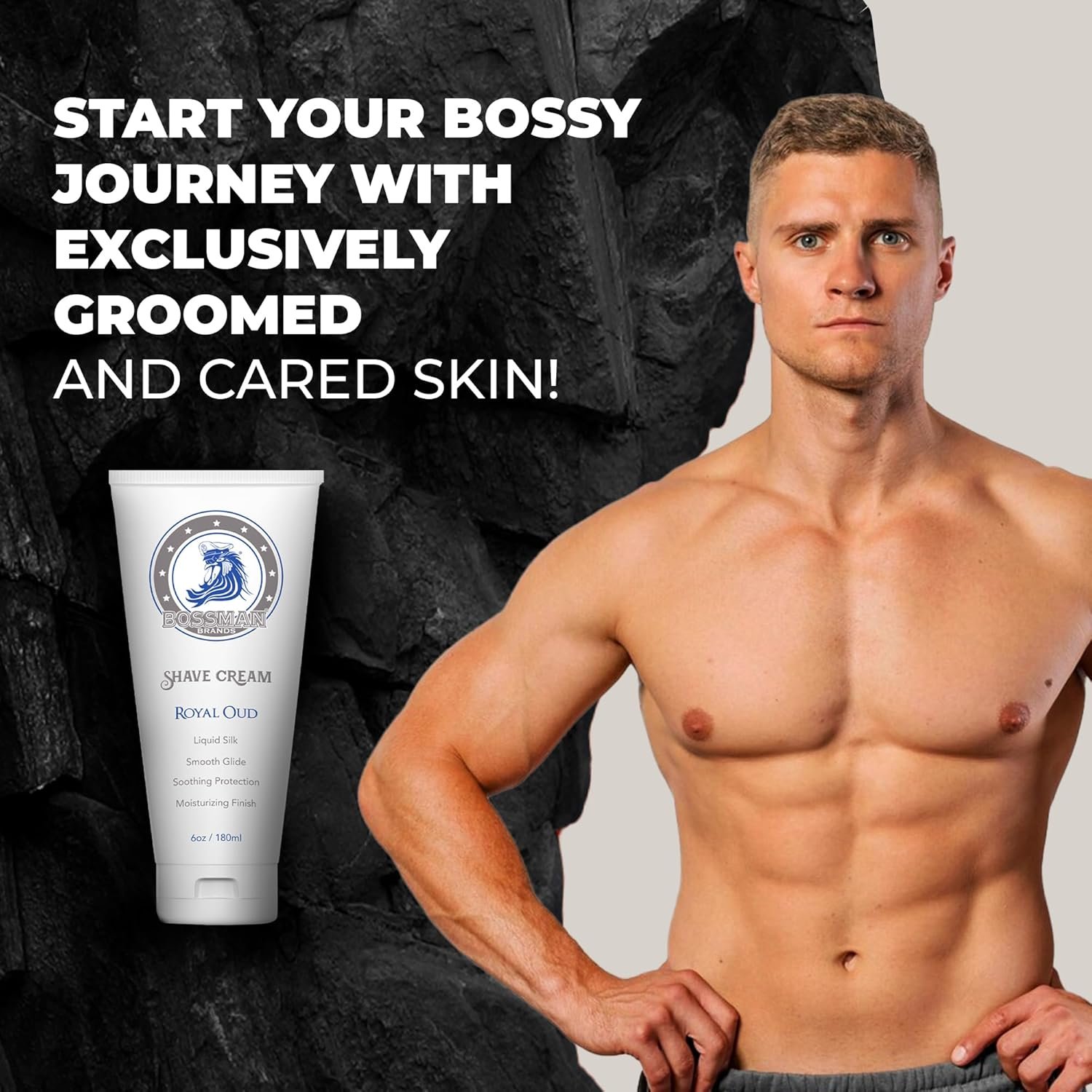 Bossman Liquid Silk Shave Cream for Men – Sensitive Skin Formula, Smooth Glide, & Soothing Protection – Moisturizing Finish (Royal Oud Scent) - Image 9