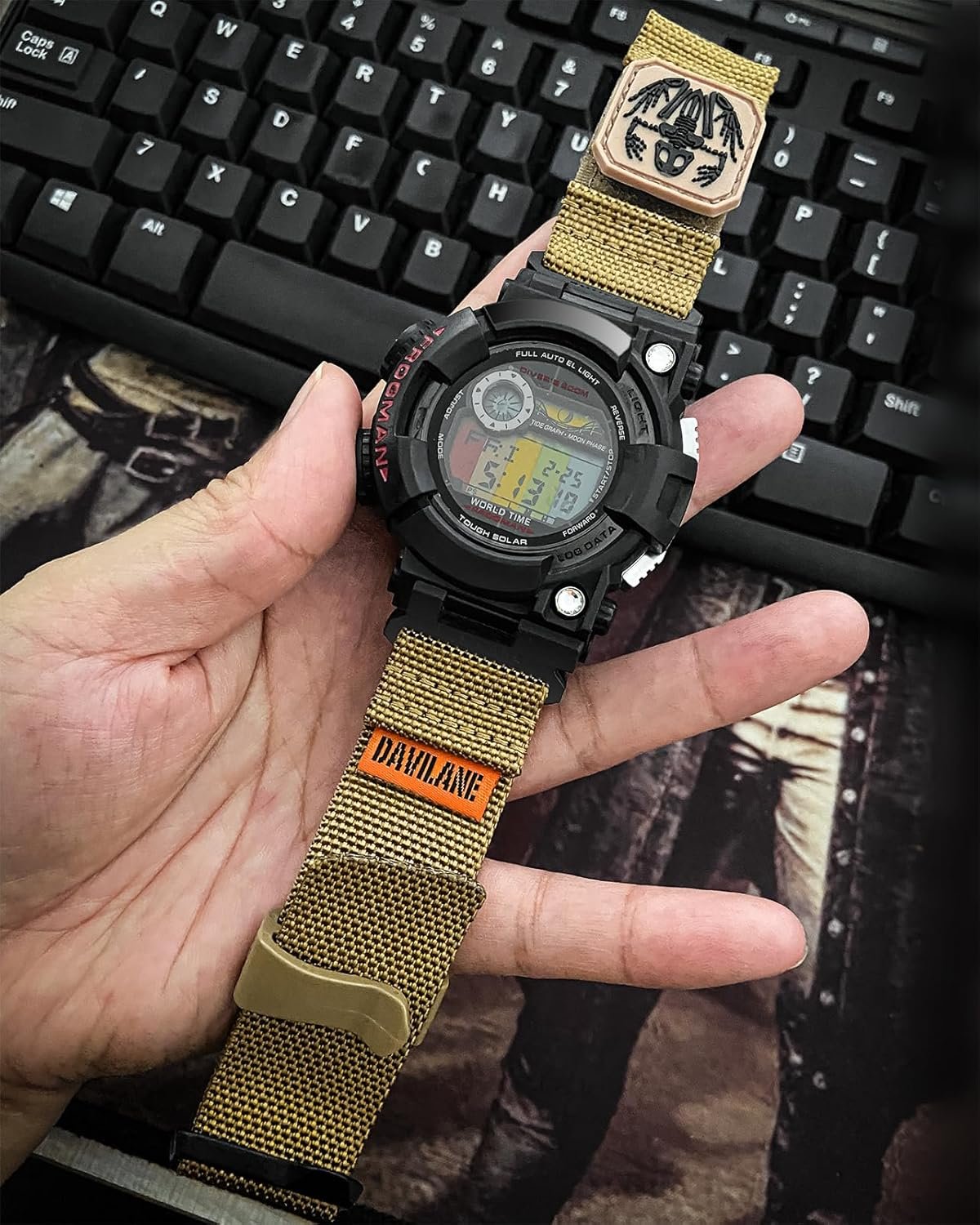 18mm Nylon Watch Band for Casio G-shock GWF-1000 GWF1000, Rugged Nylon Sports Watch Strap with Military Patches Design, Quick Release Replacement Strap for Outdoor Camping for Men Women - Image 5