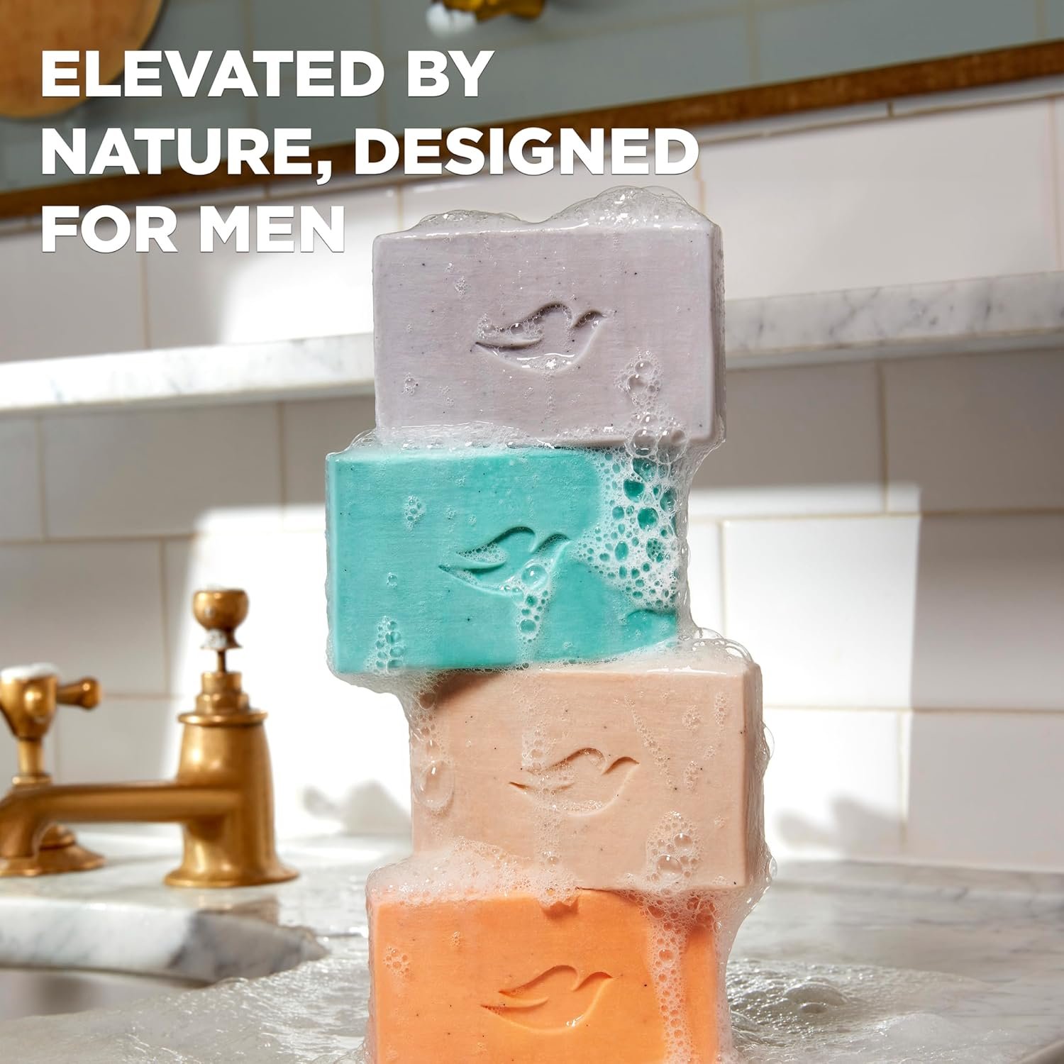 DOVE MEN + CARE Cleansing Bar Soap Blood Orange + Sea Salt 4 Bars to Rebuild Skin in the Shower, a 4in1 Hair, Body, Face & Shaving Bar with Plant-Based Cleanser and Natural Oils 5 oz - Image 4