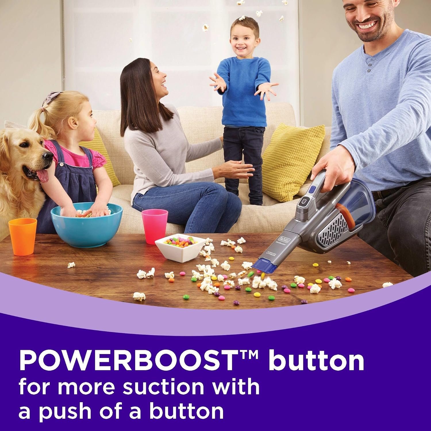 BLACK+DECKER dustbuster furbuster AdvancedClean+ Cordless Pet Handheld Vacuum, Home, Pet and Car Vacuum (HHVK515JP07) - Image 9