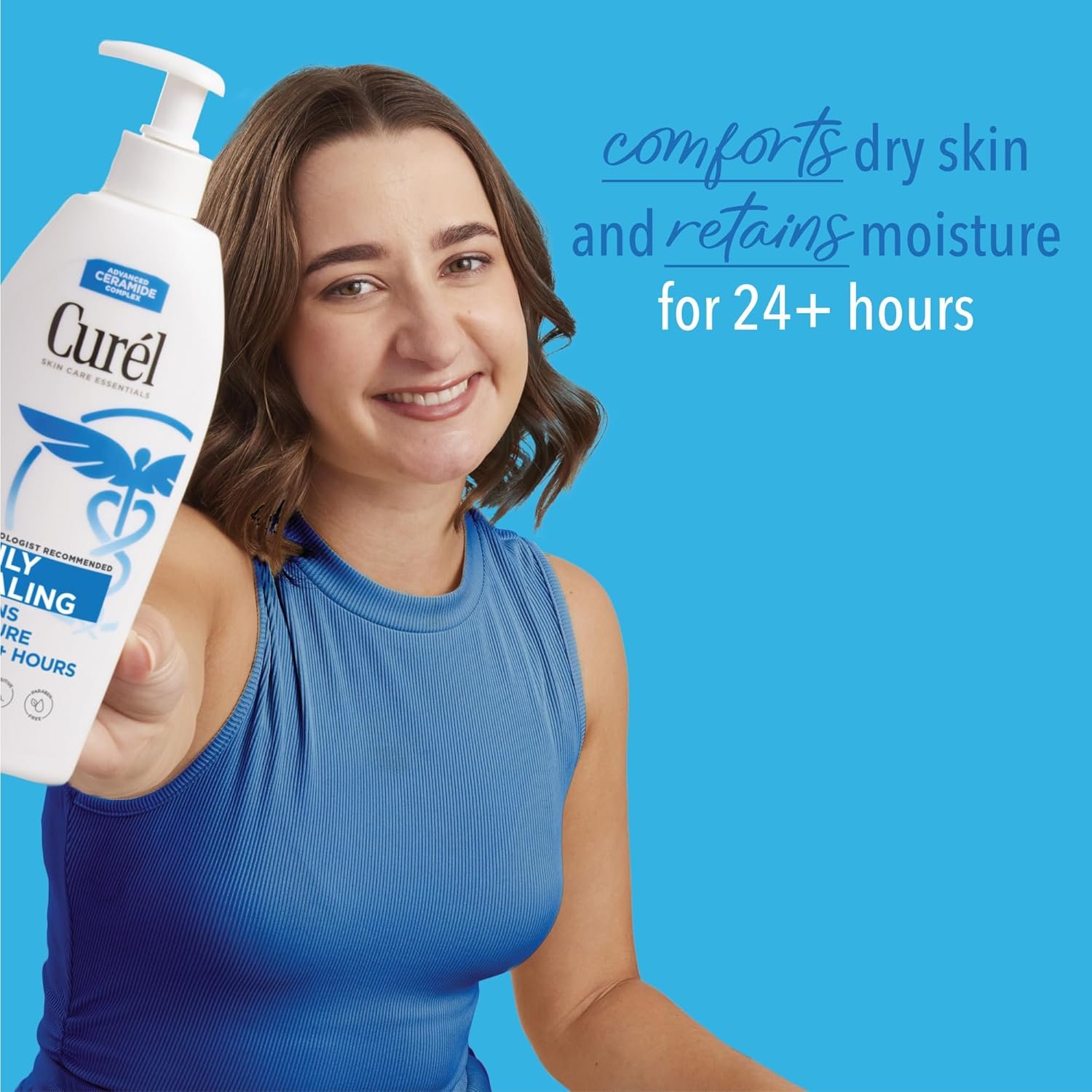 Curel Daily Healing Body Lotion for Dry Skin, Dermatologist Recommended Hydrating Body Lotion with Advanced Ceramides Complex, 20 Oz - Image 4