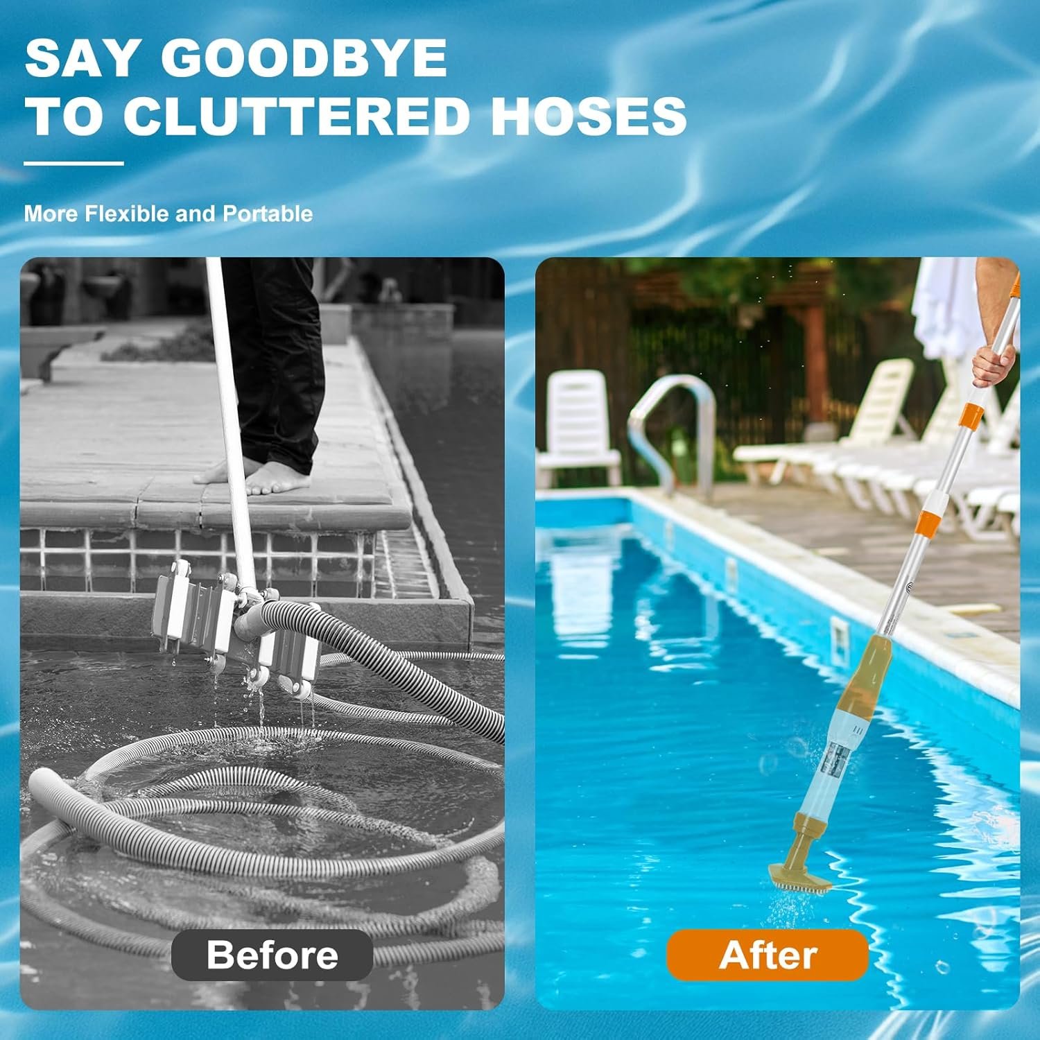 3 in 1 Cordless Rechargeable Pool Vacuum, Handheld Pool Cleaner Ideal for Spas, Hot Tubs and Small Pools for Sand and Debris 2025 New - Image 7