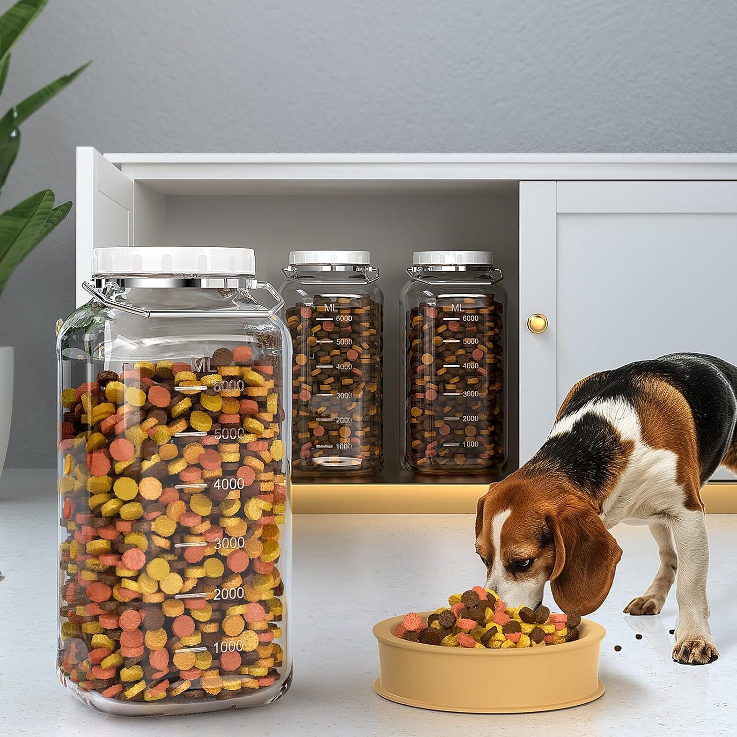 1 Pack 2 Gallon Glass Jar with Lid(7600ML/256 FL Oz), Storage Jars with AIRTIGHT Lid AND Stainless Steel Handle, Wide Mouth Glass Flour Sugar Storage Containers with Scale Mark for Flour, Sugar - Image 7