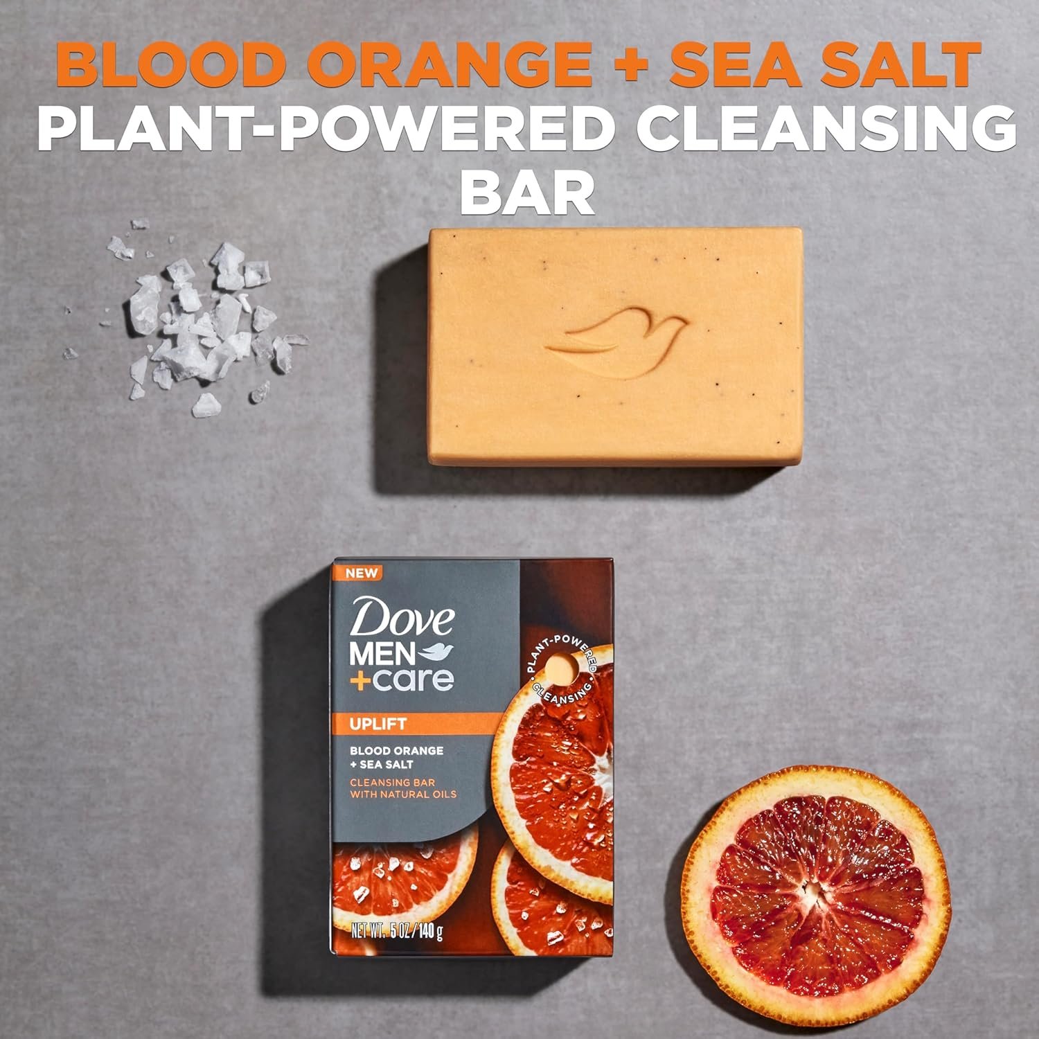 DOVE MEN + CARE Cleansing Bar Soap Blood Orange + Sea Salt 4 Bars to Rebuild Skin in the Shower, a 4in1 Hair, Body, Face & Shaving Bar with Plant-Based Cleanser and Natural Oils 5 oz - Image 3