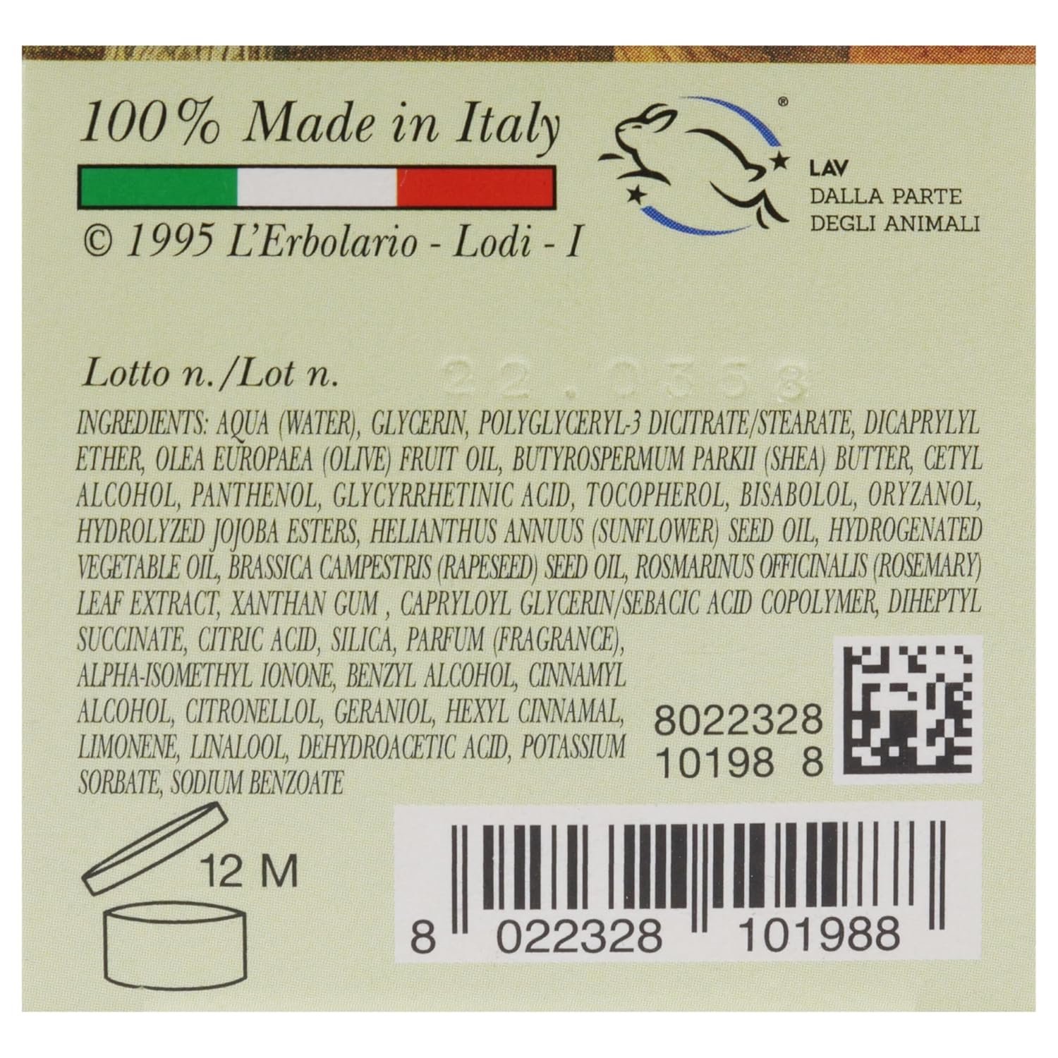 L'Erbolario Hand and Nail Cream - Moisturizing Hand Lotion for Women and Men with Shea Butter - Hand Cream for Dry Hands and Fragile Nails - 2.5 oz - Image 7