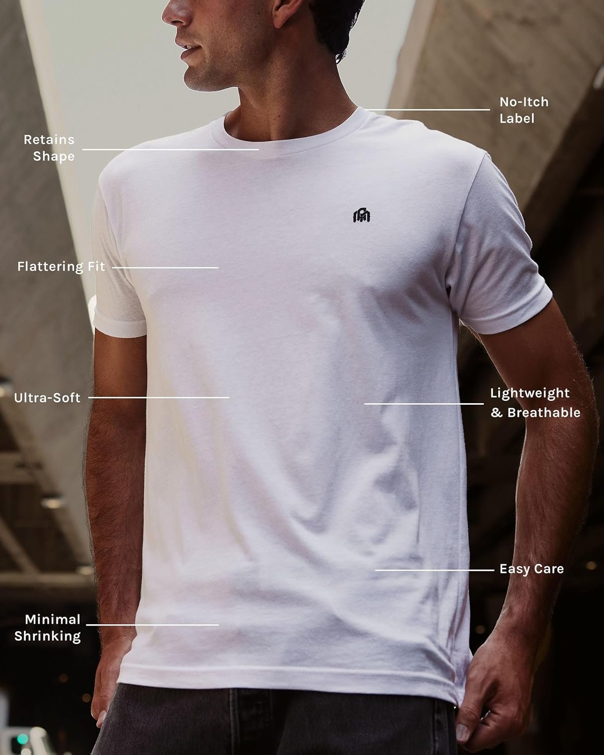 INTO THE AM Mens T Shirt with Logo - Short Sleeve Crew Neck Soft Fitted Tees S - 4XL Fresh Classic Basic Tshirts - Image 3