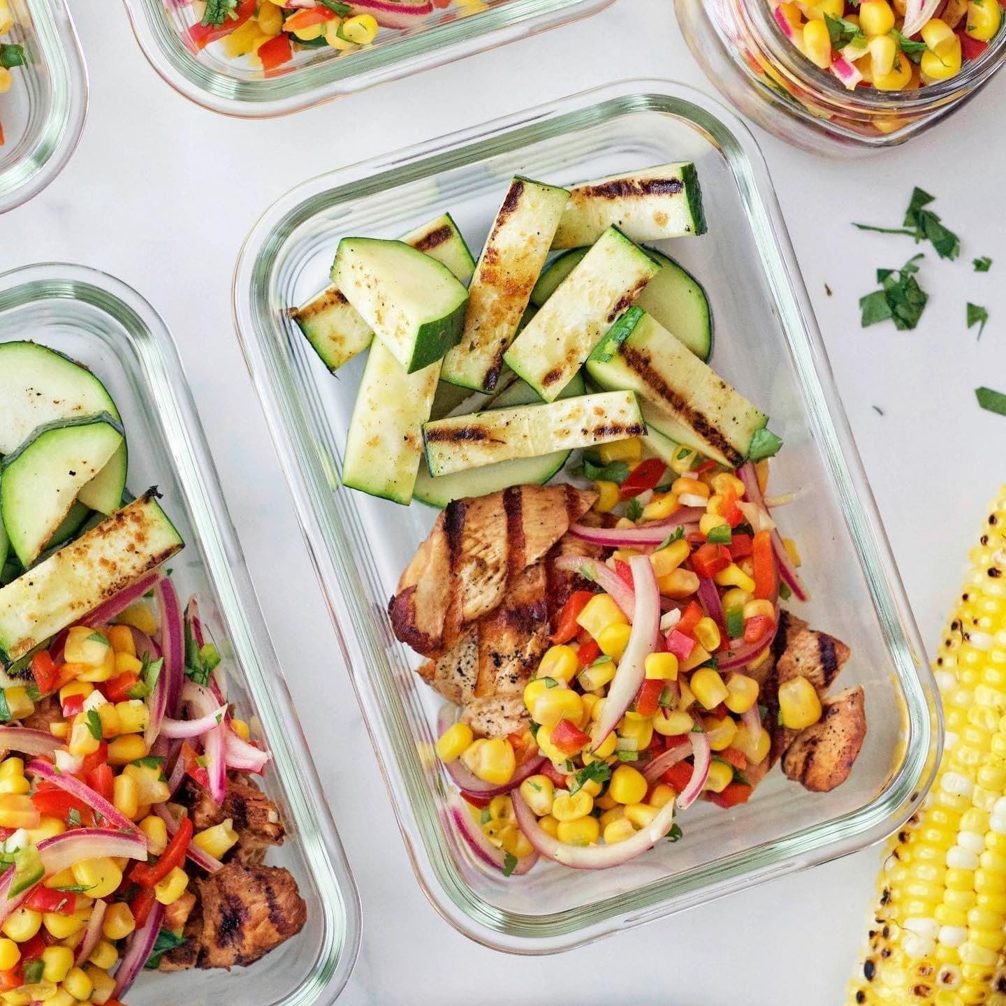 24pc Set Glass Food Storage Containers & Bowls with Airtight Lids - Leakproof BPA-Free Meal Prep Airtight Stackable Lunch Boxes, Kitchen Pantry & Storage Organizers - Microwave Freezer Dishwasher Safe - Image 8