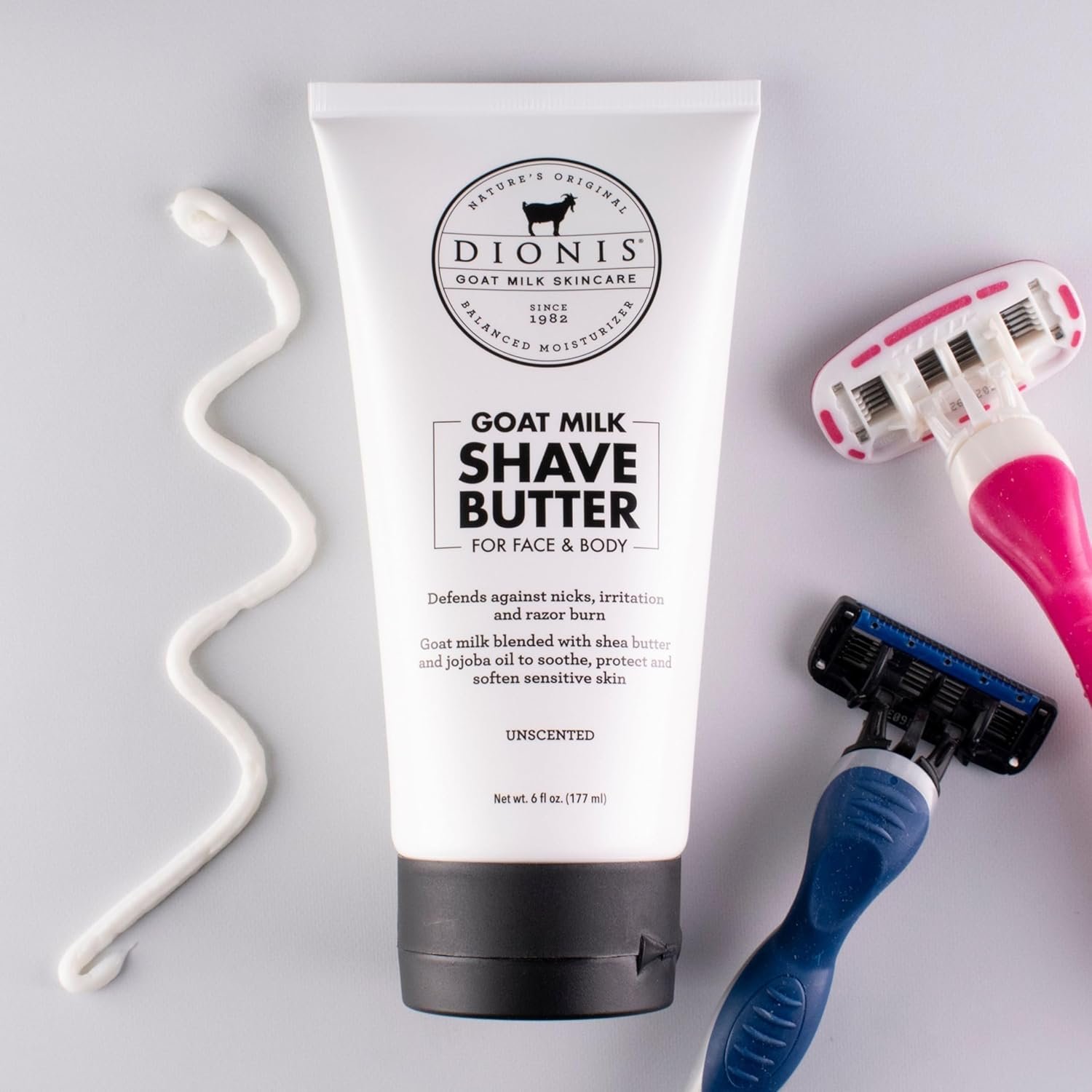 Dionis Goat Milk Skincare Men's Shave Butter - Face & Body Shave Butter - Shea Butter & Jojoba Oil For Sensitive Skin - Protects Against Irritation & Razor Burn - Hydrating Shave Cream For Men, 6oz - Image 5