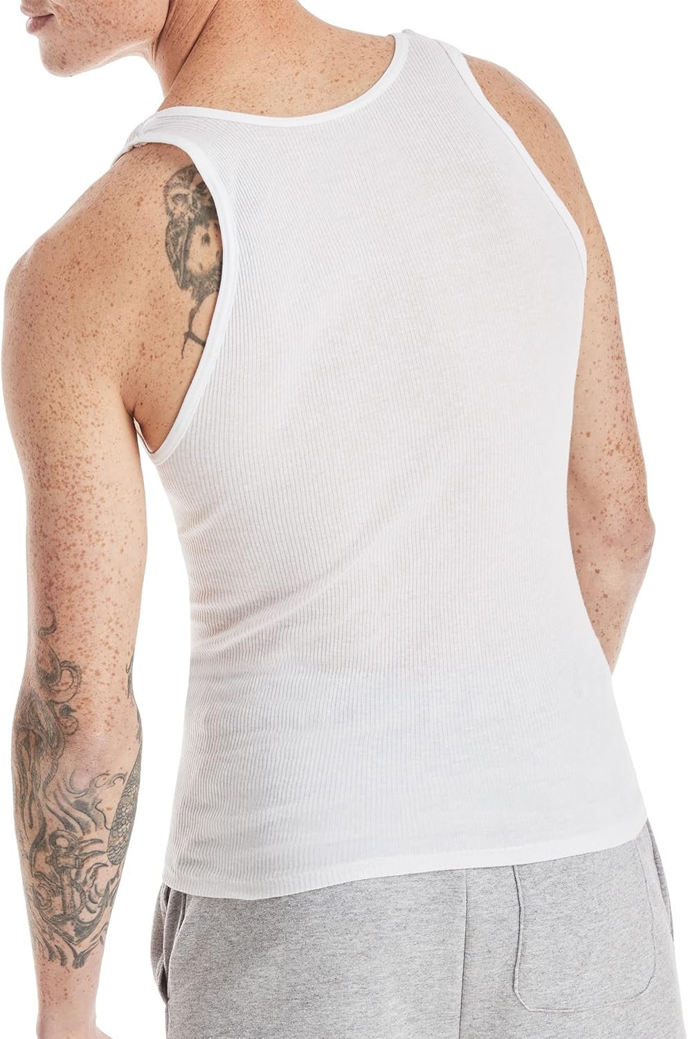 Hanes Men's, Moisture-Wicking Ribbed, Lightweight Cotton Tank Undershirts, Multi-Pack - Image 6