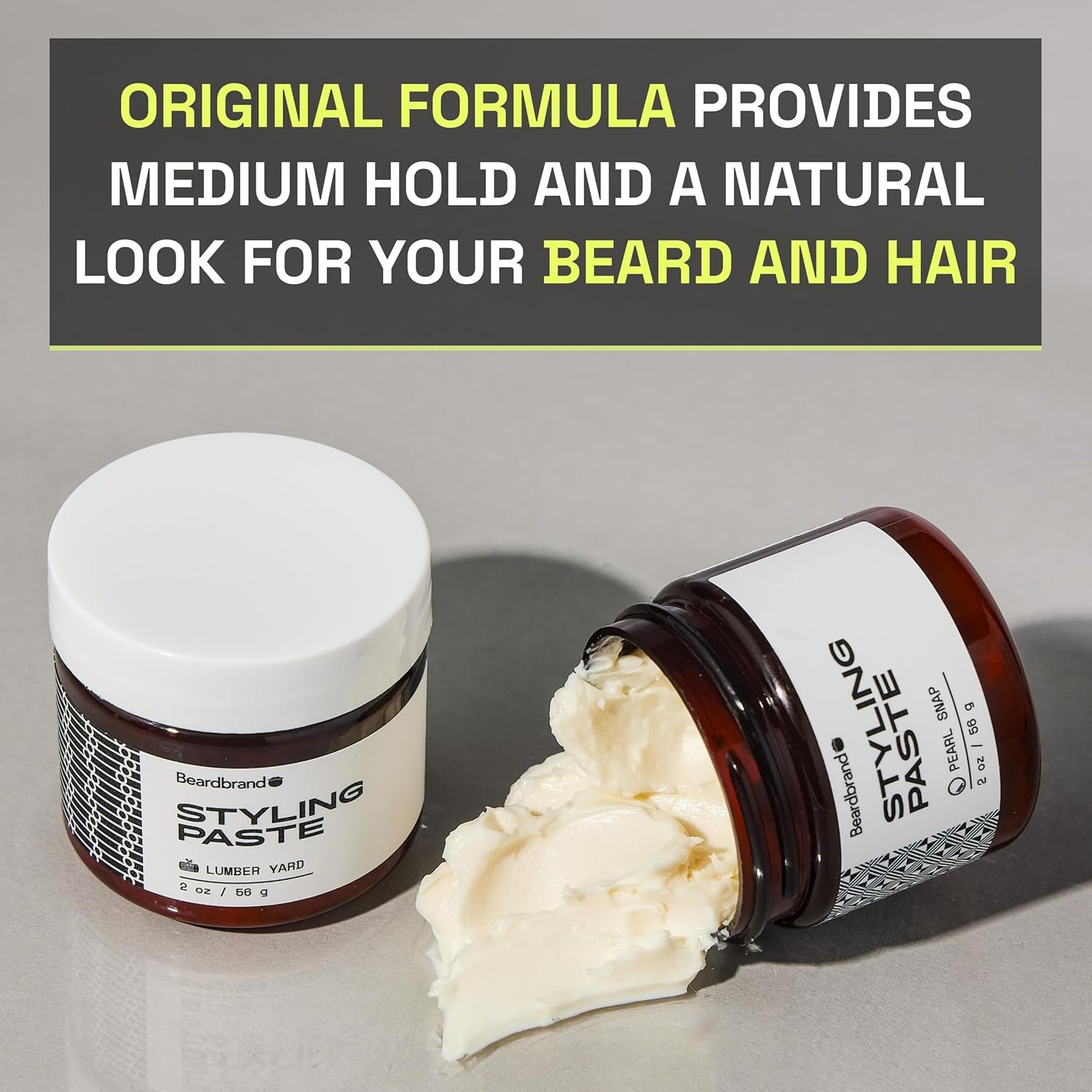 Beardbrand Beard Styling Paste - Medium Hold and Natural Look Hair Paste for Men - Versatile Beard Balm & Hair Styling Cream - Teakwood, Rosemary, & Citrus Scent- 56 grams - Image 4