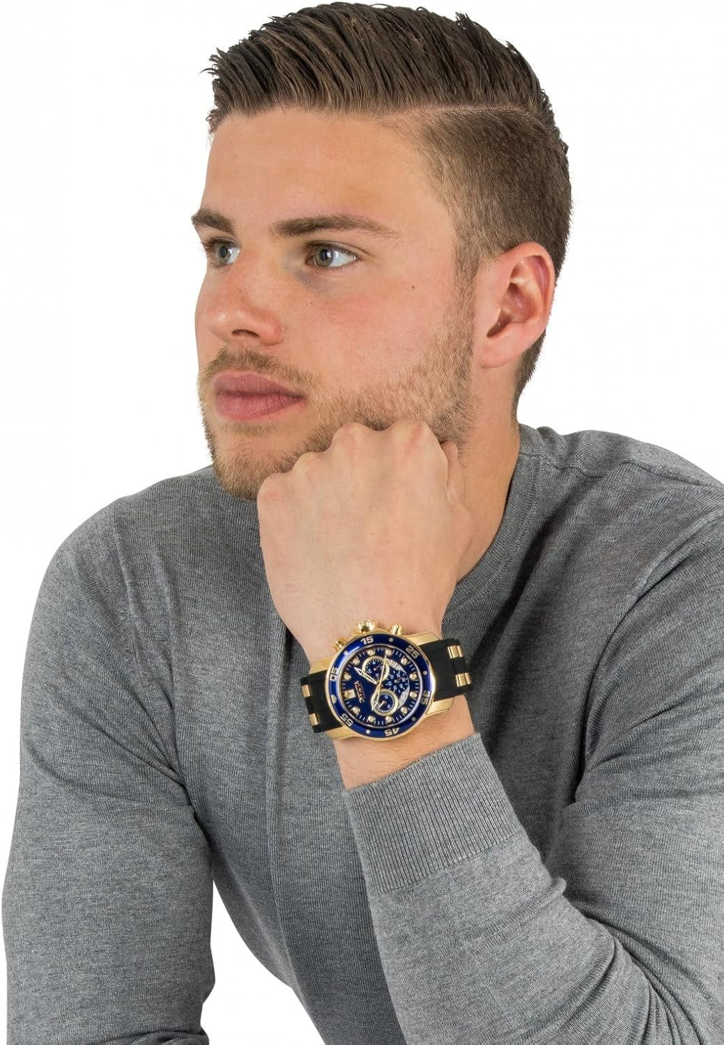 Invicta Men's 6983 Pro Diver Collection Chronograph Blue Dial Black Polyurethane Watch - Image 6