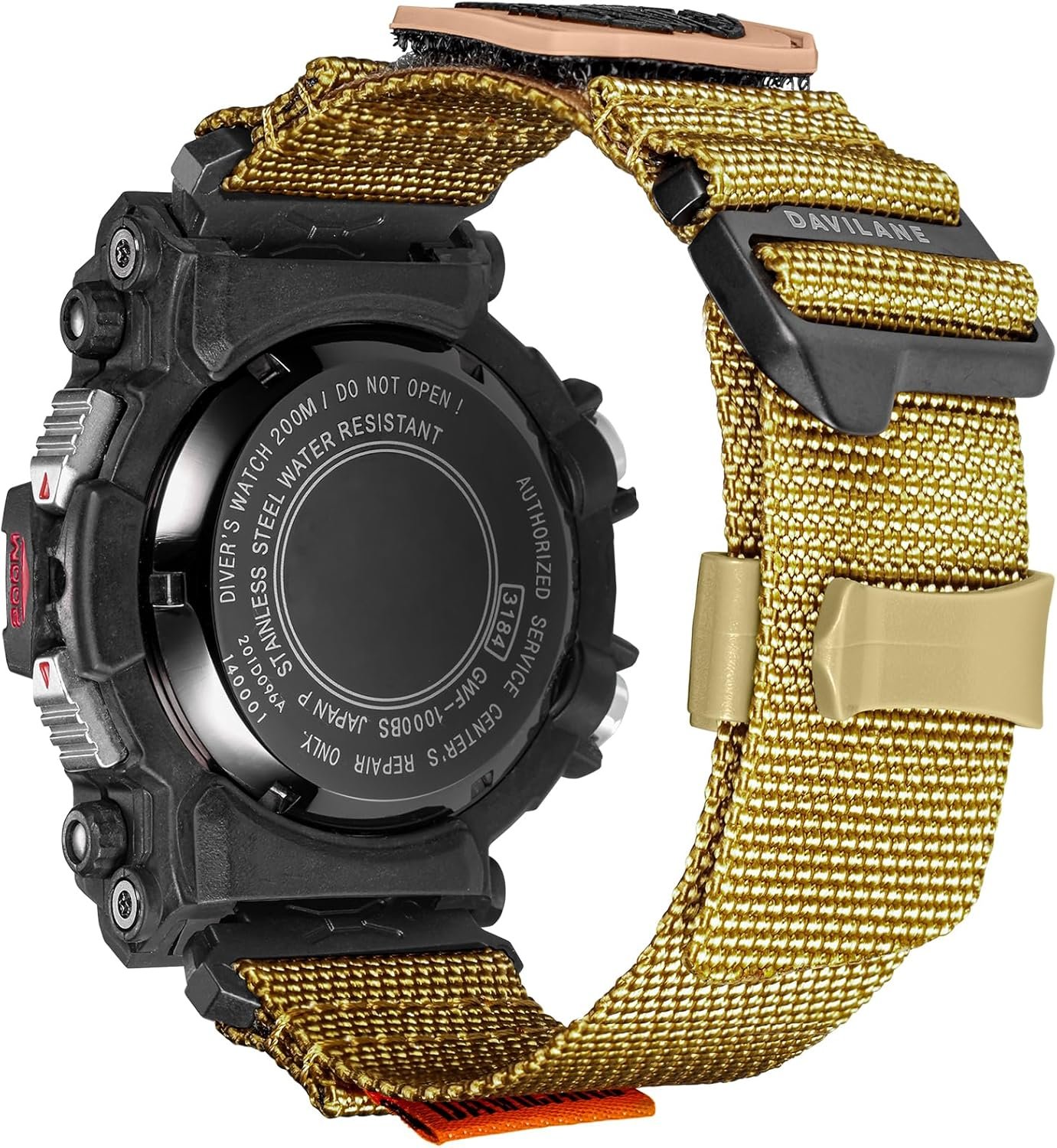 18mm Nylon Watch Band for Casio G-shock GWF-1000 GWF1000, Rugged Nylon Sports Watch Strap with Military Patches Design, Quick Release Replacement Strap for Outdoor Camping for Men Women - Image 2