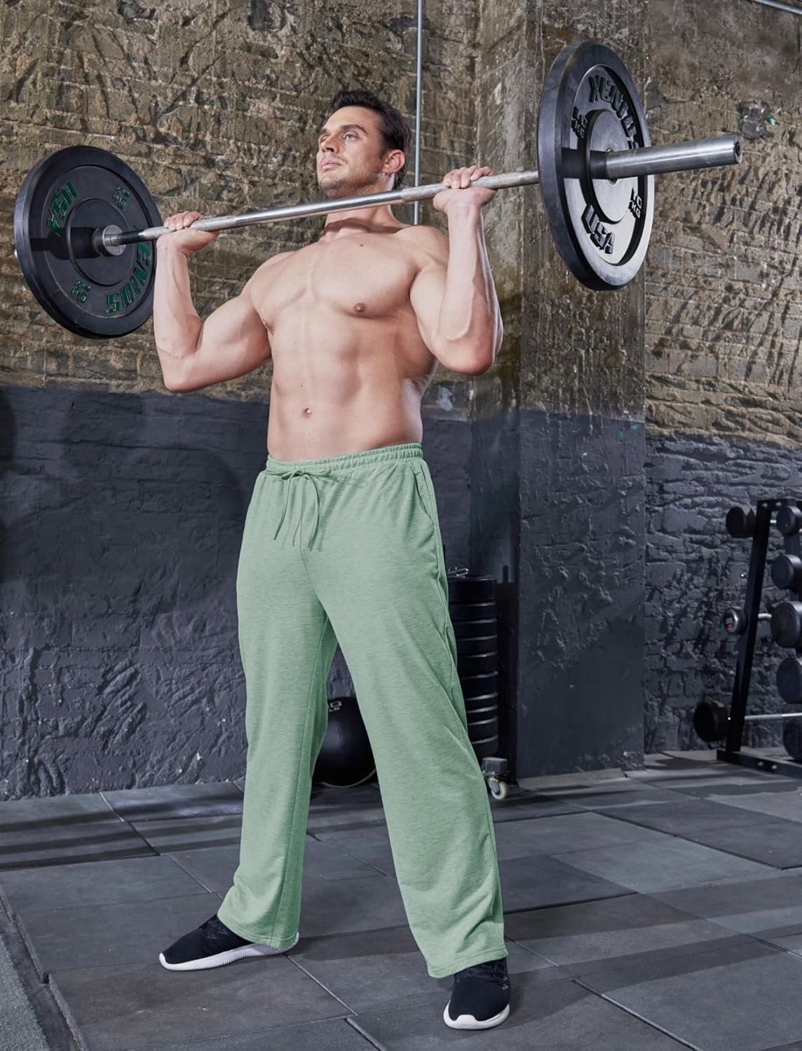 Deyeek Men's Lightweight Sweatpants Open Bottom Sweat Pants for Men Straight Leg Gym Sweatpants Lounge Pants with Pockets - Image 5