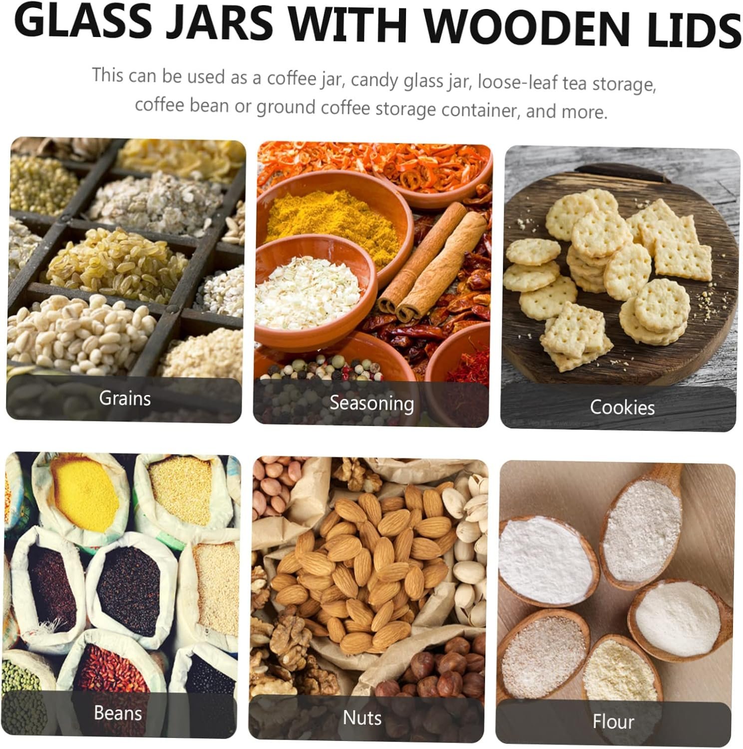 PRETYZOOM Sturdy Glass Coffee Bean Storage Jar 350ml Airtight Canister Snack Storage Bottle Food Holder for Kitchen - Image 4