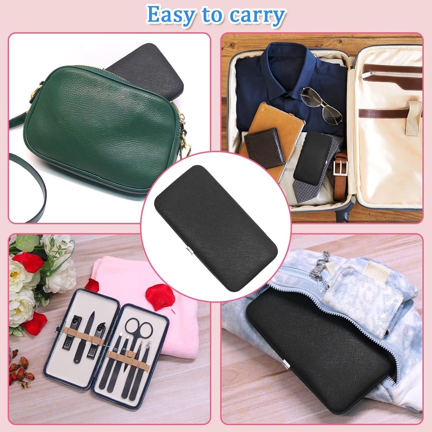 Tweezers and Fingernail Clippers Kit, 8 Pcs Professional Tweezer Nail Clipper Set Stainless Steel Manicure Tools with Case for Men Women - Image 8