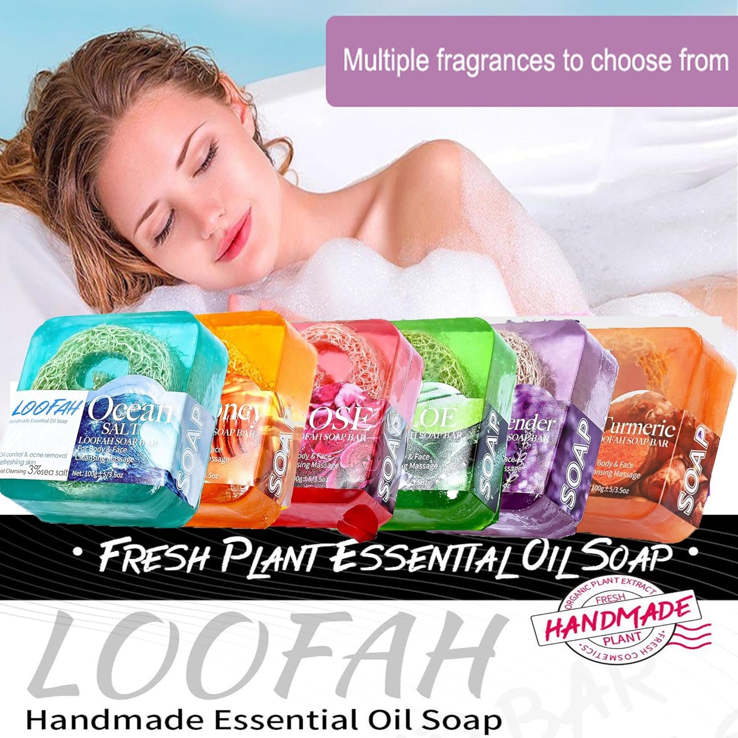 Honey Organic Handmade Soap, Natural Loofah Soap Bar, Hydrating, Moisturizing Handmade Soap for Face and Body, Gentle Cleansing, Oil-control Bath Bar Soap Deep Nourishes Your Skin, Honey - Image 3