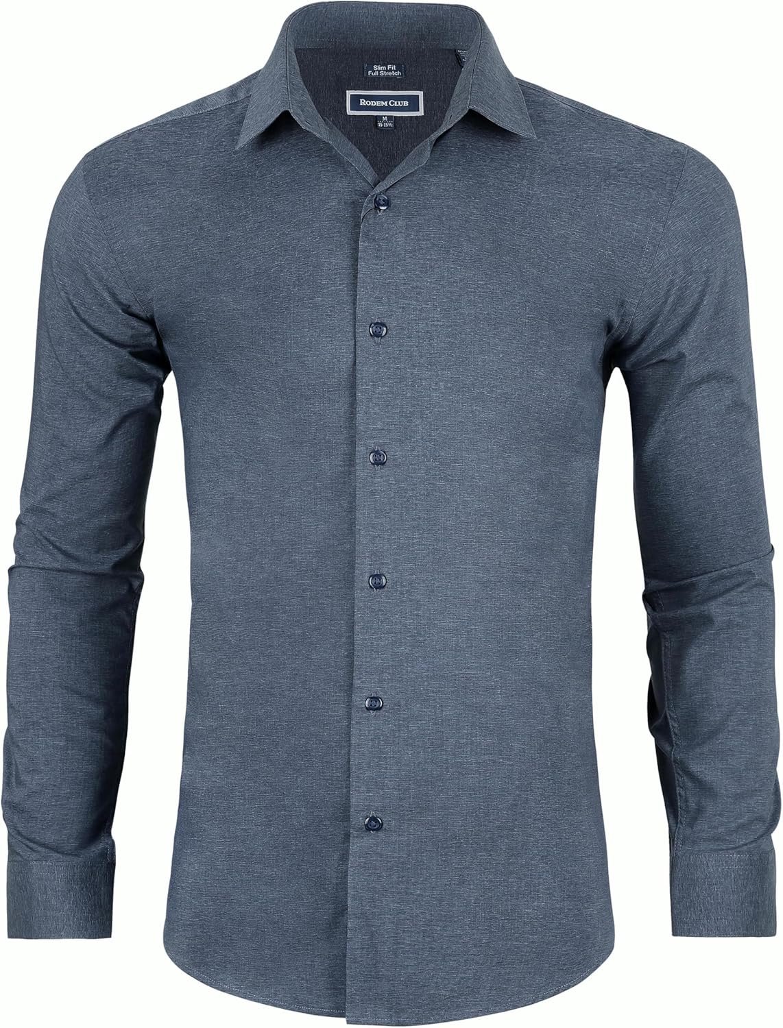 Men's Dress Shirt Long Sleeve Stretch Wrinkle-Resistant Formal Shirt Business Casual Heather Button Down Shirts - Image 2