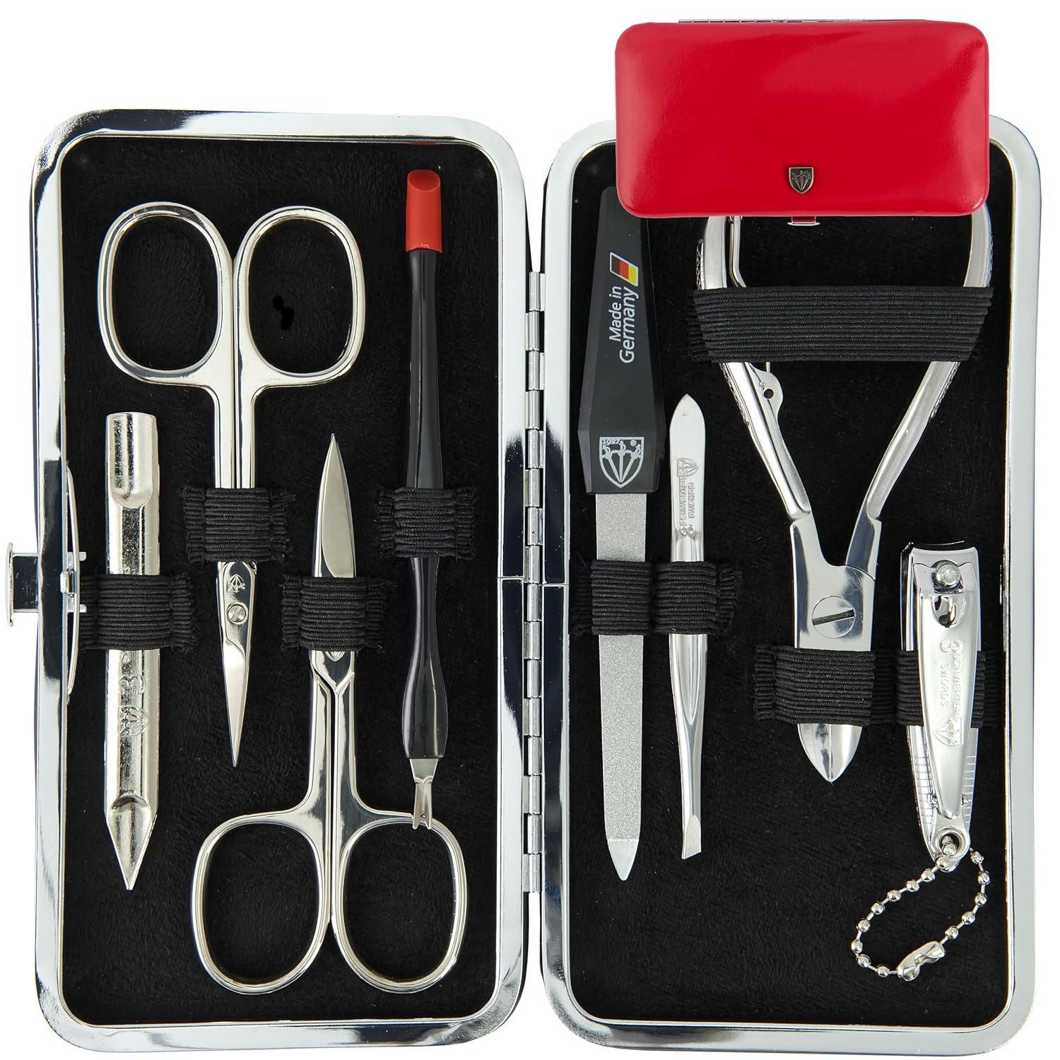 3 Swords Germany - brand quality 7 piece manicure pedicure grooming kit set for professional finger & toe nail care scissors clipper fashion leather case in gift box, Made by 3 Swords Germany (6288) - Image 2