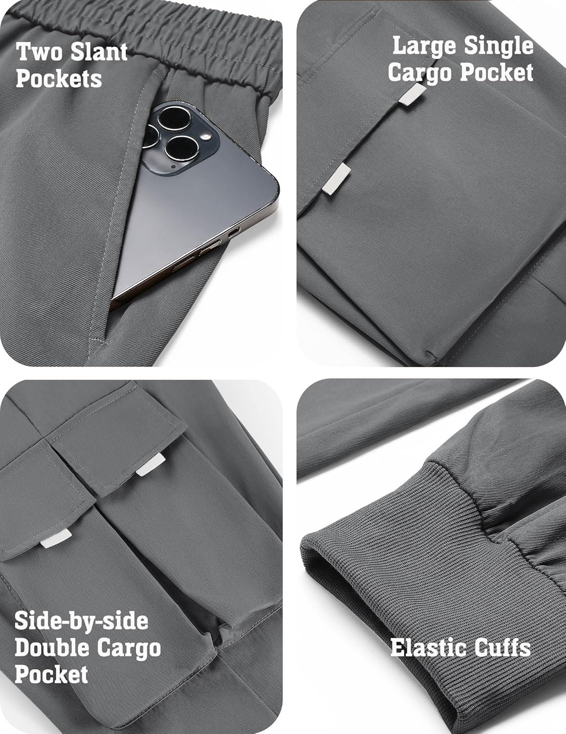 COOFANDY Men's Cargo Joggers Drawstring Jogger Cargo Pants Fashion Tapered Pants with Multi Pockets - Image 6