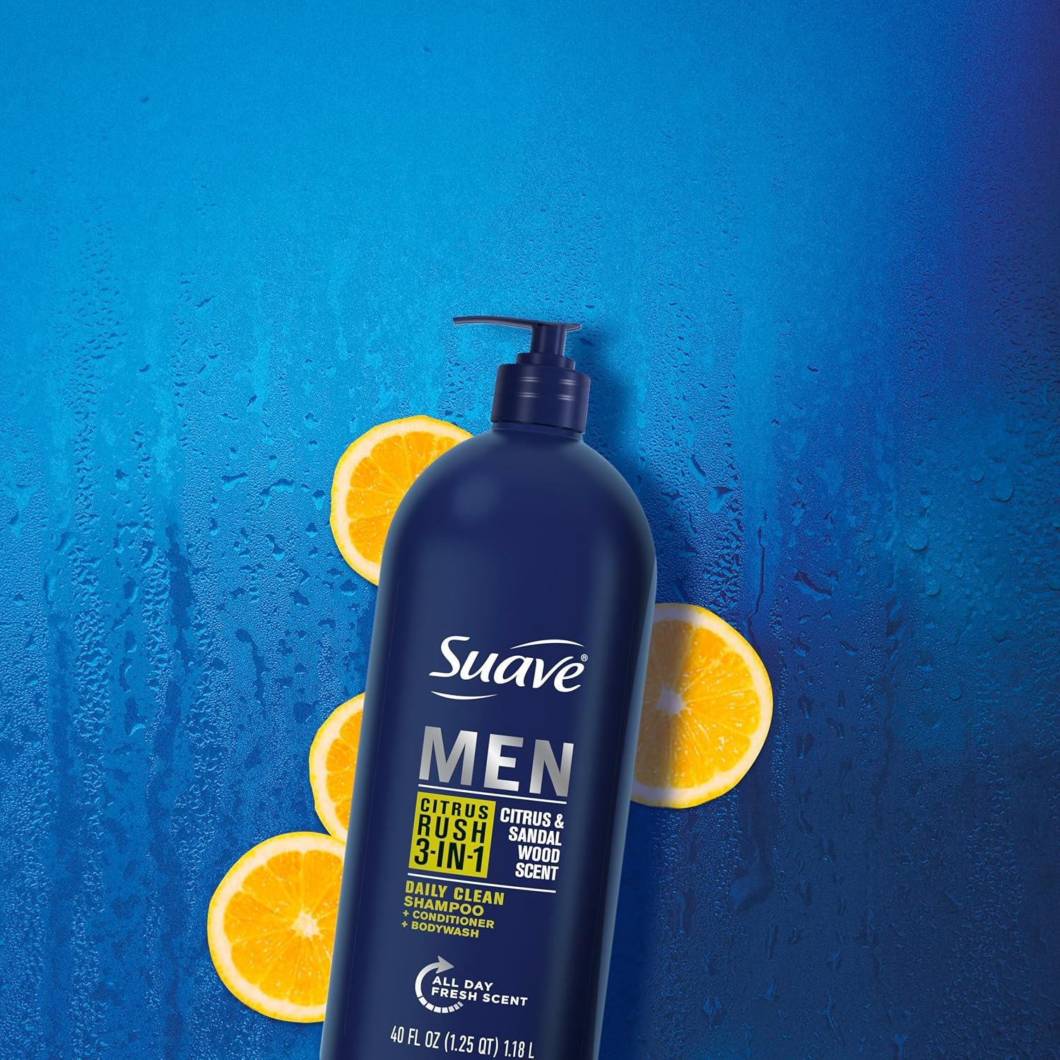 Suave Shampoo Conditioner Bodywash Men 3 in 1 Citrus & Sandal Wood to Cleanse and Nourish Hair and Skin, 40 oz Pack of 3 - Image 5