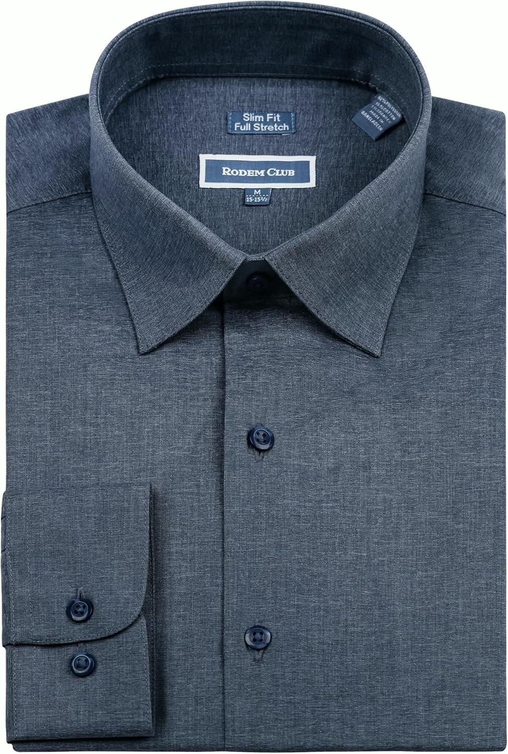 Men's Dress Shirt Long Sleeve Stretch Wrinkle-Resistant Formal Shirt Business Casual Heather Button Down Shirts - Image 4