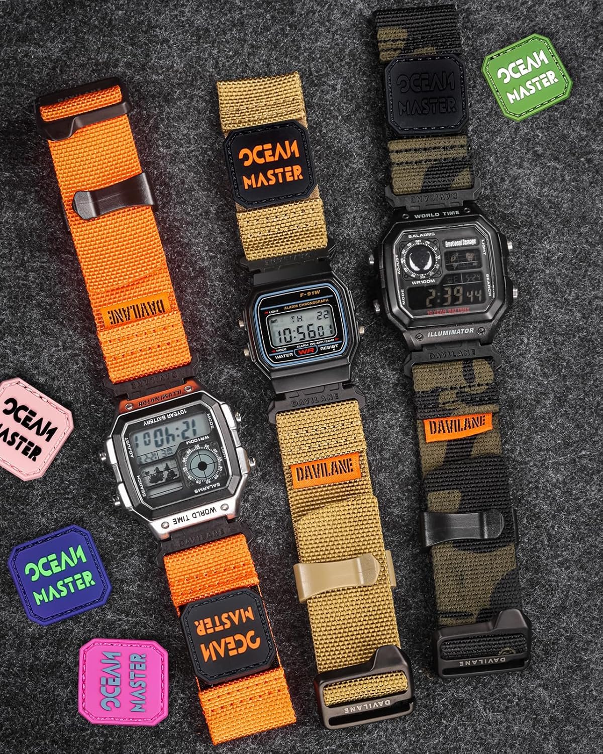 18mm Replacement Band for Casio G-Shock DW-H5600 AE-1000W/1100W/1200/1300/1500WH,W-800H,MRW-200H,F-108WH F-91W,A158WA G-Hook & Badge Decoration Design Nylon Casio Watch Bracelet - Image 6