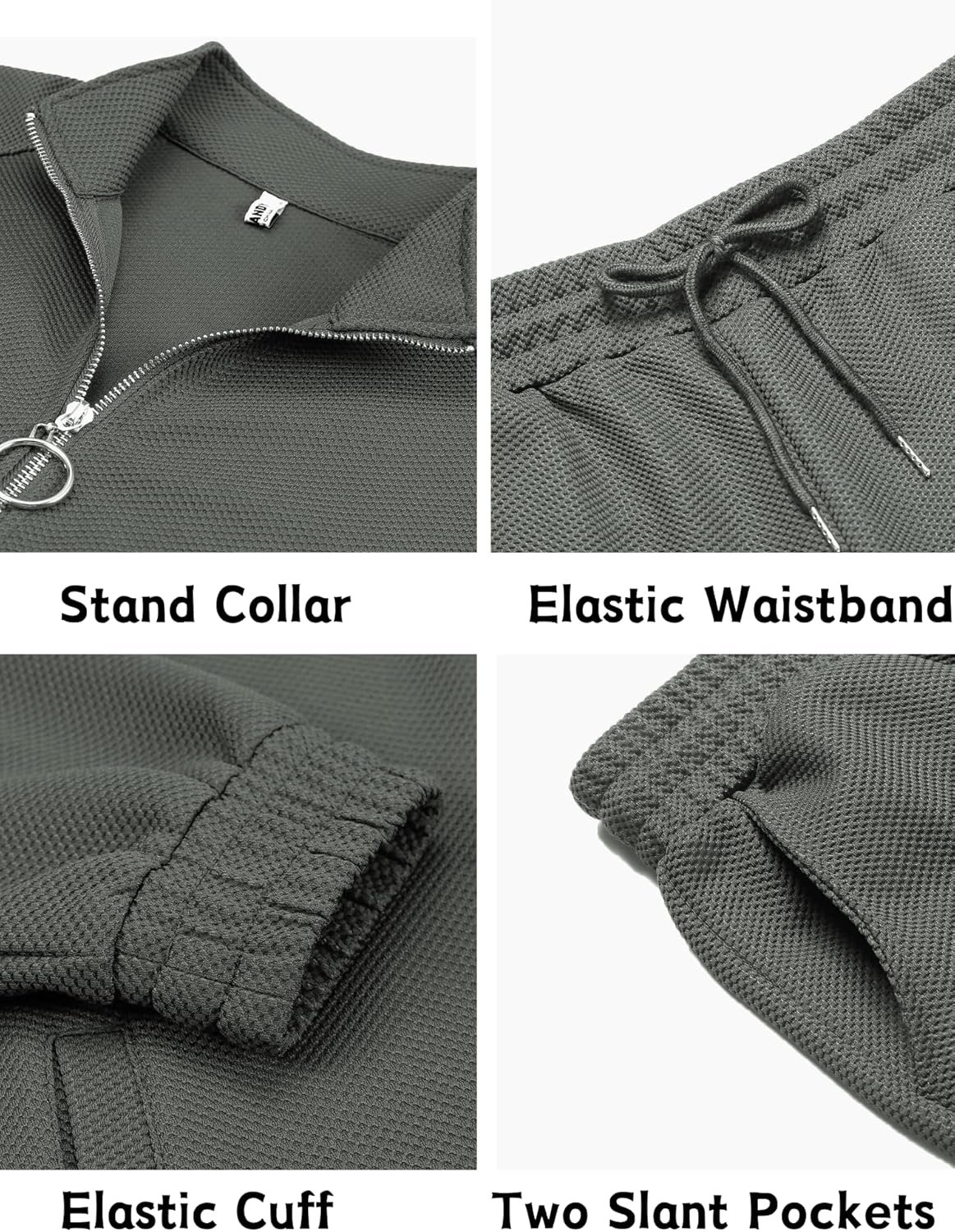 COOFANDY Mens 2 Piece Casual Suits Set Jogging Track Suit Zipper Sweatsuit Running Tracksuits - Image 6