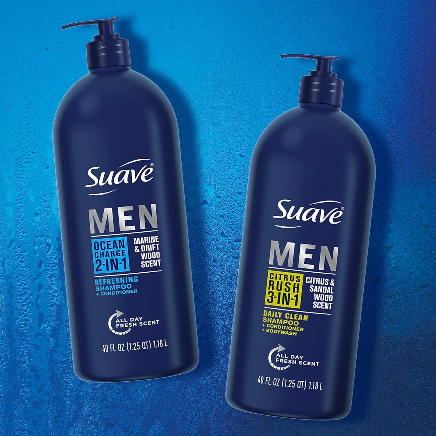 Suave Shampoo Conditioner Bodywash Men 3 in 1 Citrus & Sandal Wood to Cleanse and Nourish Hair and Skin, 40 oz Pack of 3 - Image 6