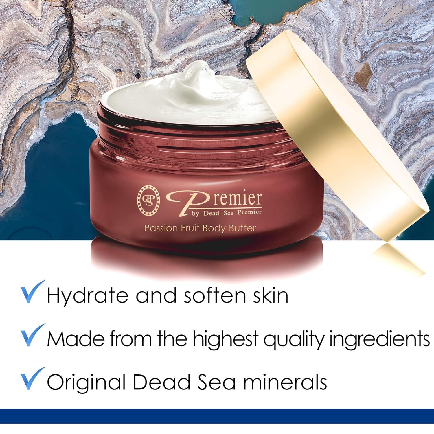 Premier Dead Sea Aromatic Body Butter – Passion Fruit, Hydrating Shea Body Butter for Women & Men, Moisturizing, Firming & Anti-Aging Cream for Dry Skin, Hand & Body, 5.95 Fl.oz - Image 3