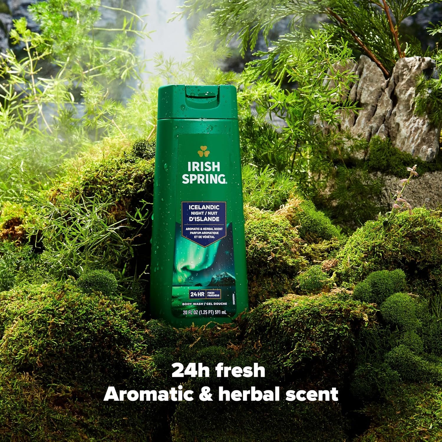 Irish Spring Icelandic Night Moisturizing Body Wash for Men, 24 Hour Fresh, Face and Body Wash, Men’s Body Wash, Paraben Free, Aromatic and Herbal Scent, 20 fl oz Bottle (Pack of 4) - Image 6