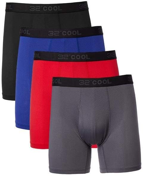32º DEGREES Mens 4-Pack Active Mesh Quick Dry Performance Boxer Brief - Image 3
