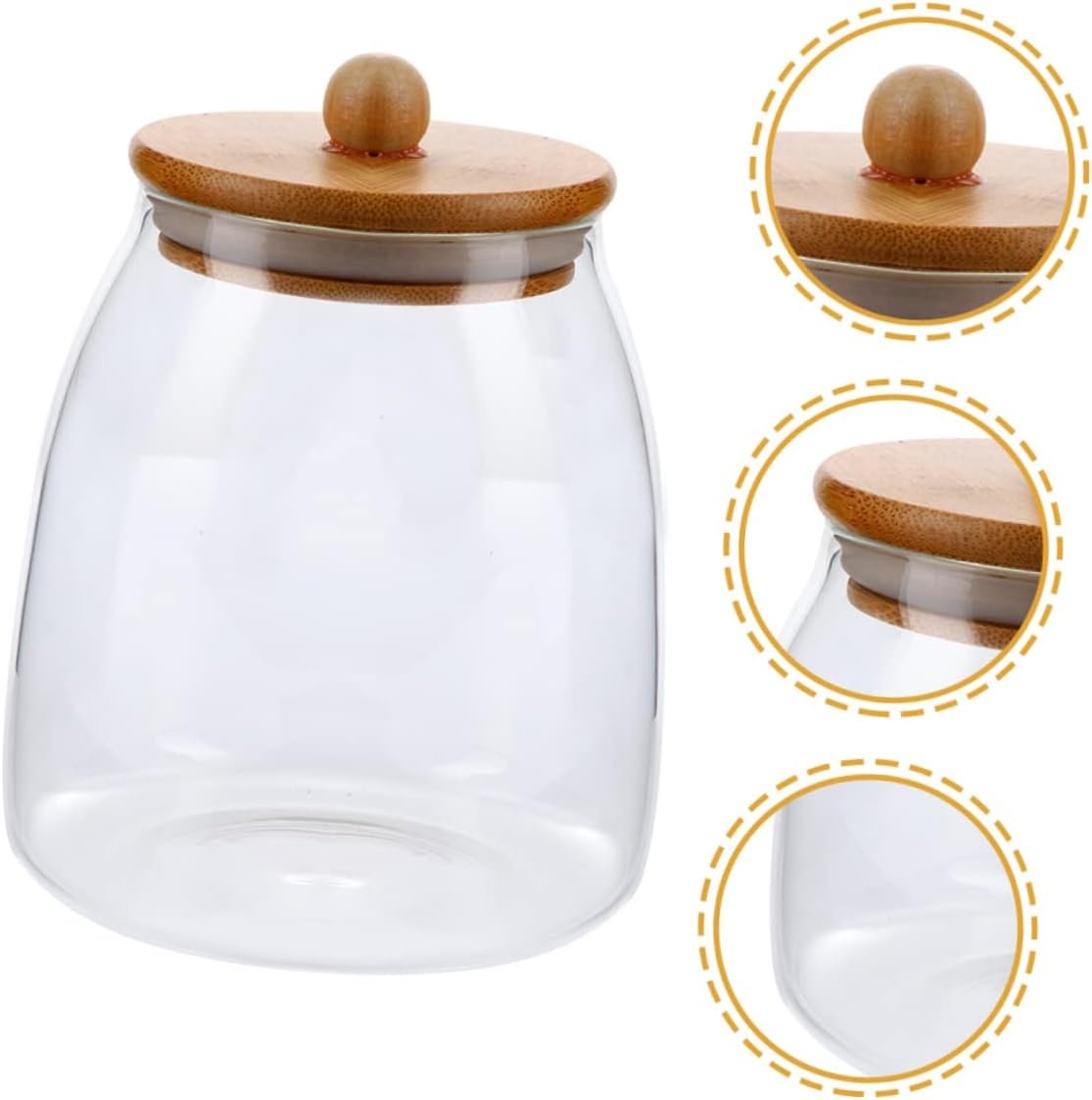 Glass Sealed Jar Mason Jars Food Storage Rice Container Seasoning Flour Oats Flour Sugar Bamboo Cover - Image 7