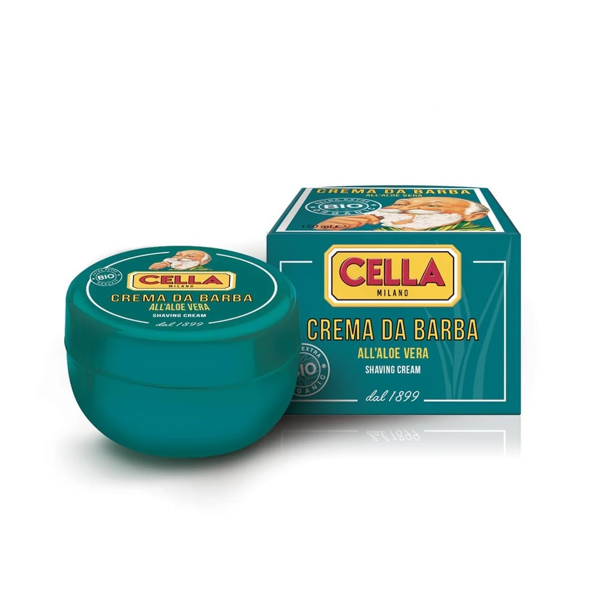 Cella Milano Aloe Vera Shaving Cream Soap, 150 g – Dense, Luxurious Lather with Razor-Glide Protection, Made in Italy Since 1899” - Image 2