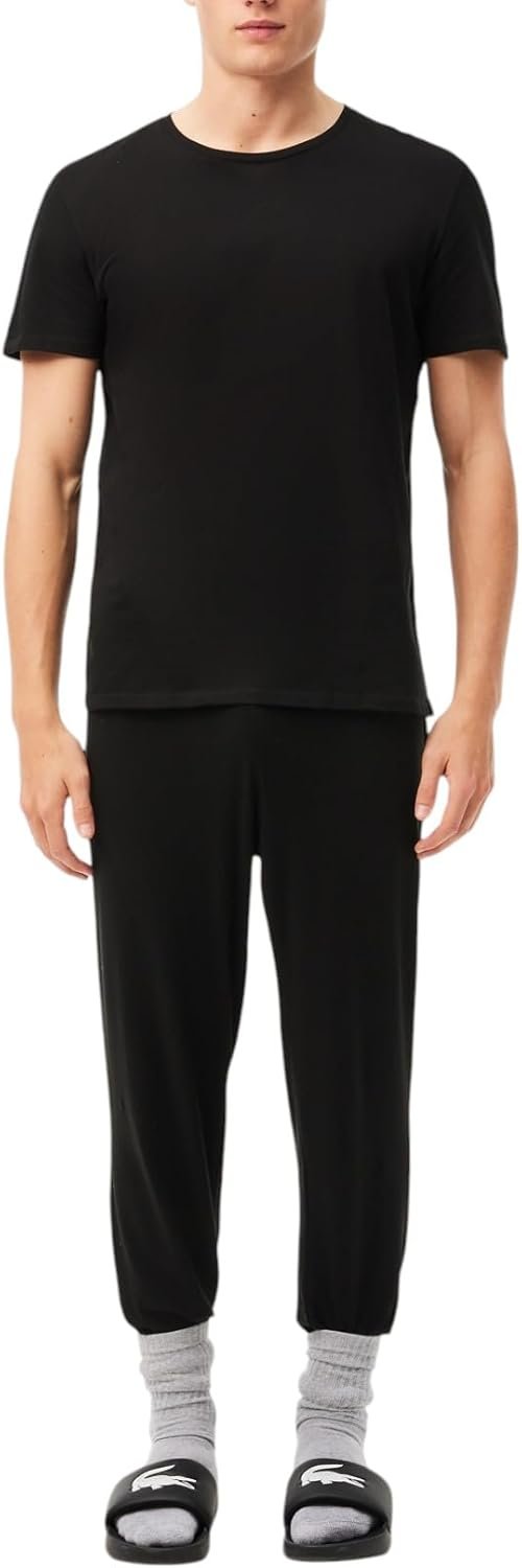 Lacoste Men's 100% Cotton Regular Fit Crew Neck Undershirt, 3-Pack - Image 2