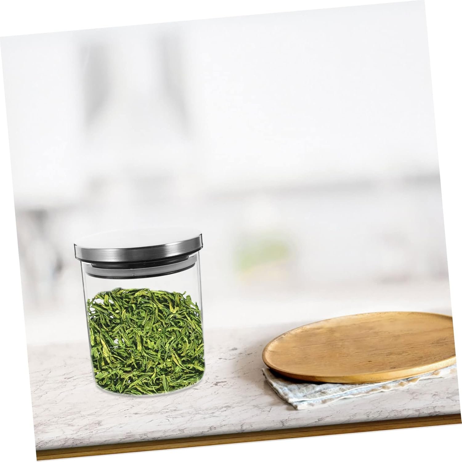 TIDTALEO Airtight Glass Storage Jar Stainless Steel Lid Wide Mouth Food Canister for Grains Snacks and Tea Sealing Container for Kitchen Storage - Image 6