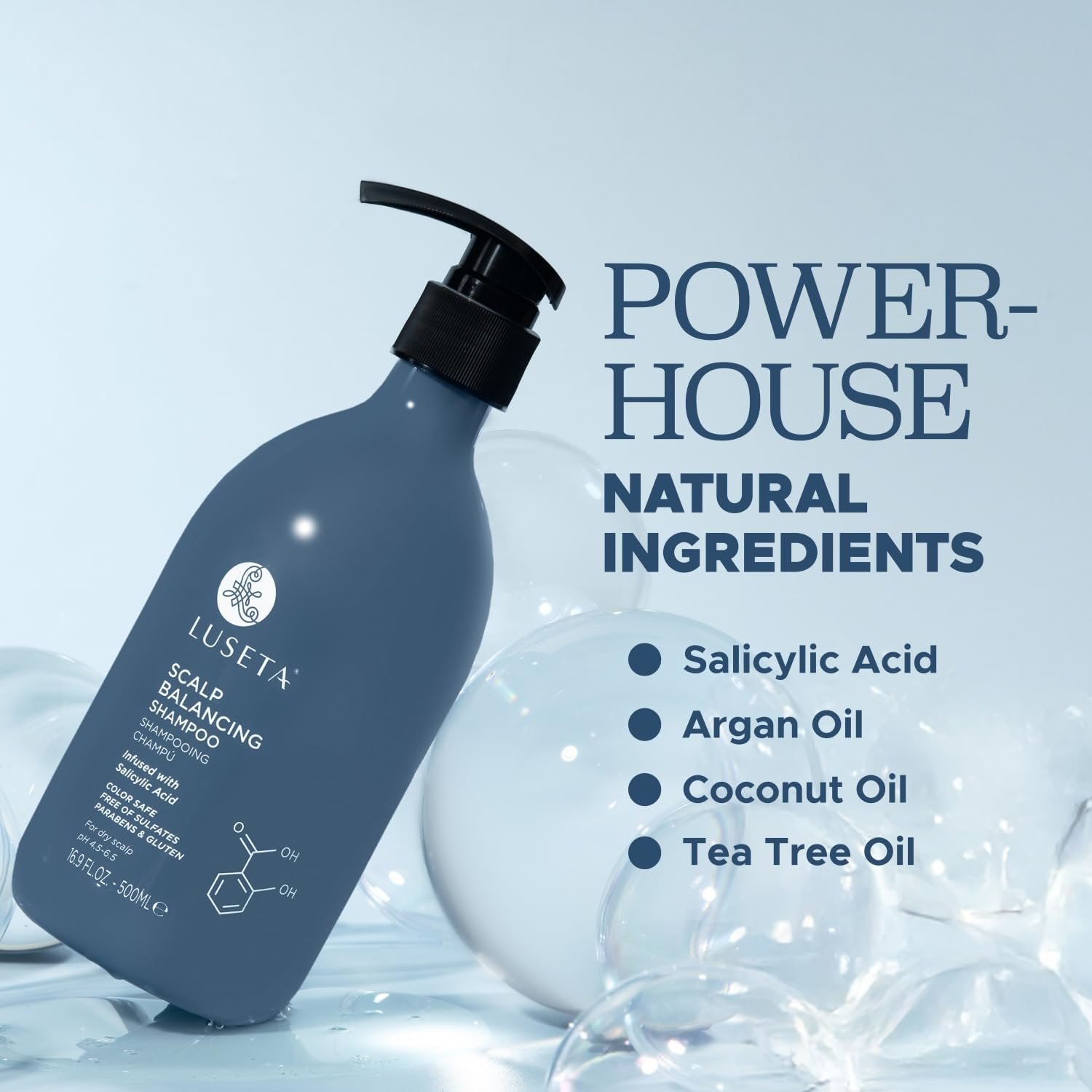 Luseta Scalp-Balancing Shampoo for Women, Reducing Build-up with Salicylic Acid, Anti-Dandruff Shampoo for Men, Clarifying for Refreshing, pH-Balanced, 16.9 Fl Oz - Image 5