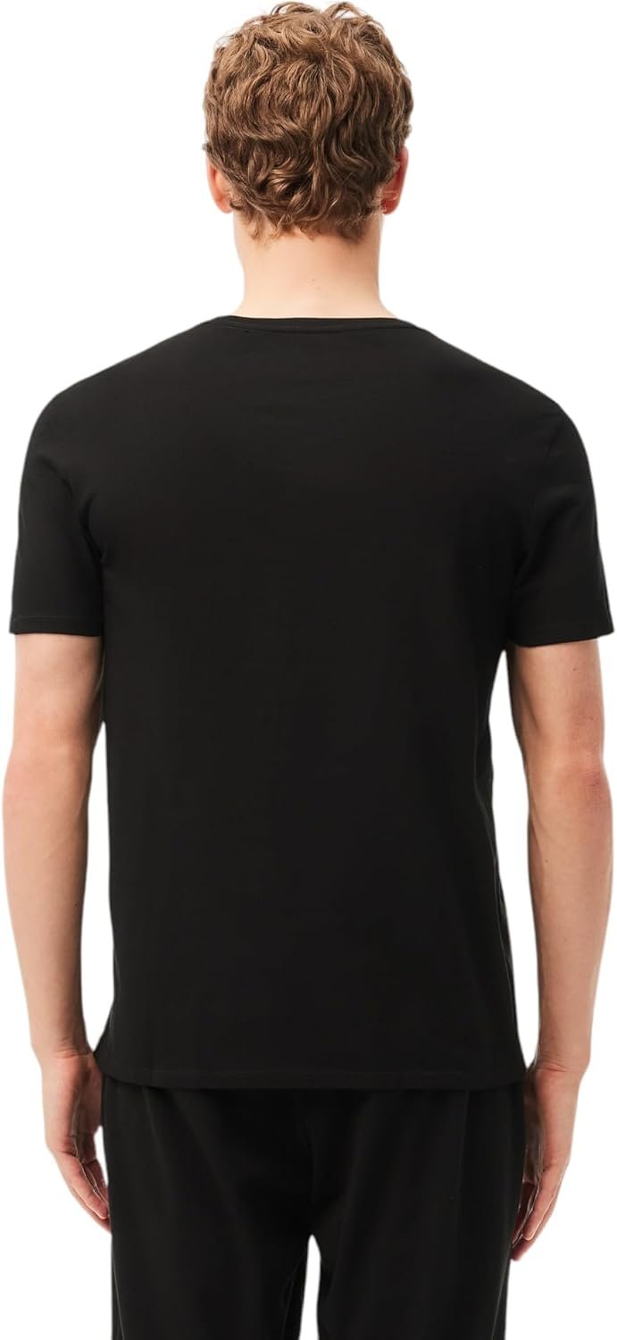 Lacoste Men's 100% Cotton Regular Fit Crew Neck Undershirt, 3-Pack - Image 4