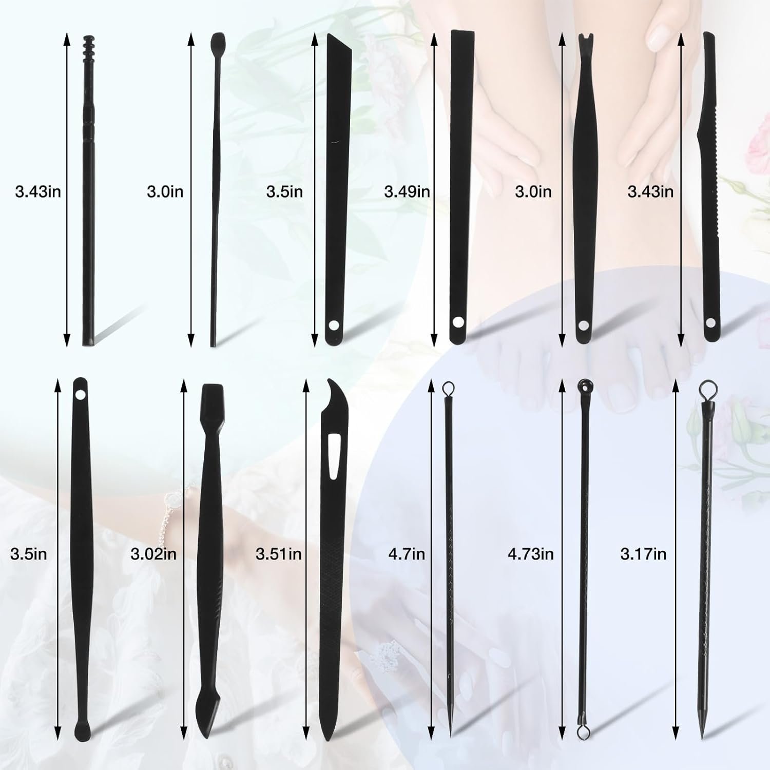 Nail Clippers Set, 21-in-1 Piece Manicure Set & Pedicure Kit, Stainless Steel Fingernail & Toenail Clipper Cutters, Professional Nail Care Tools with Luxurious Travel Case for Men and Women, Black - Image 7