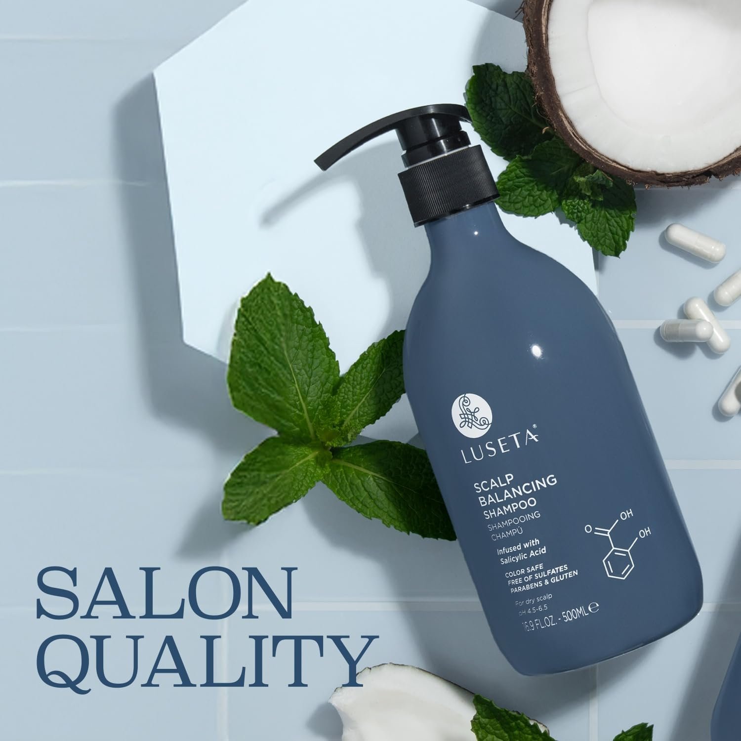 Luseta Scalp-Balancing Shampoo for Women, Reducing Build-up with Salicylic Acid, Anti-Dandruff Shampoo for Men, Clarifying for Refreshing, pH-Balanced, 16.9 Fl Oz - Image 7