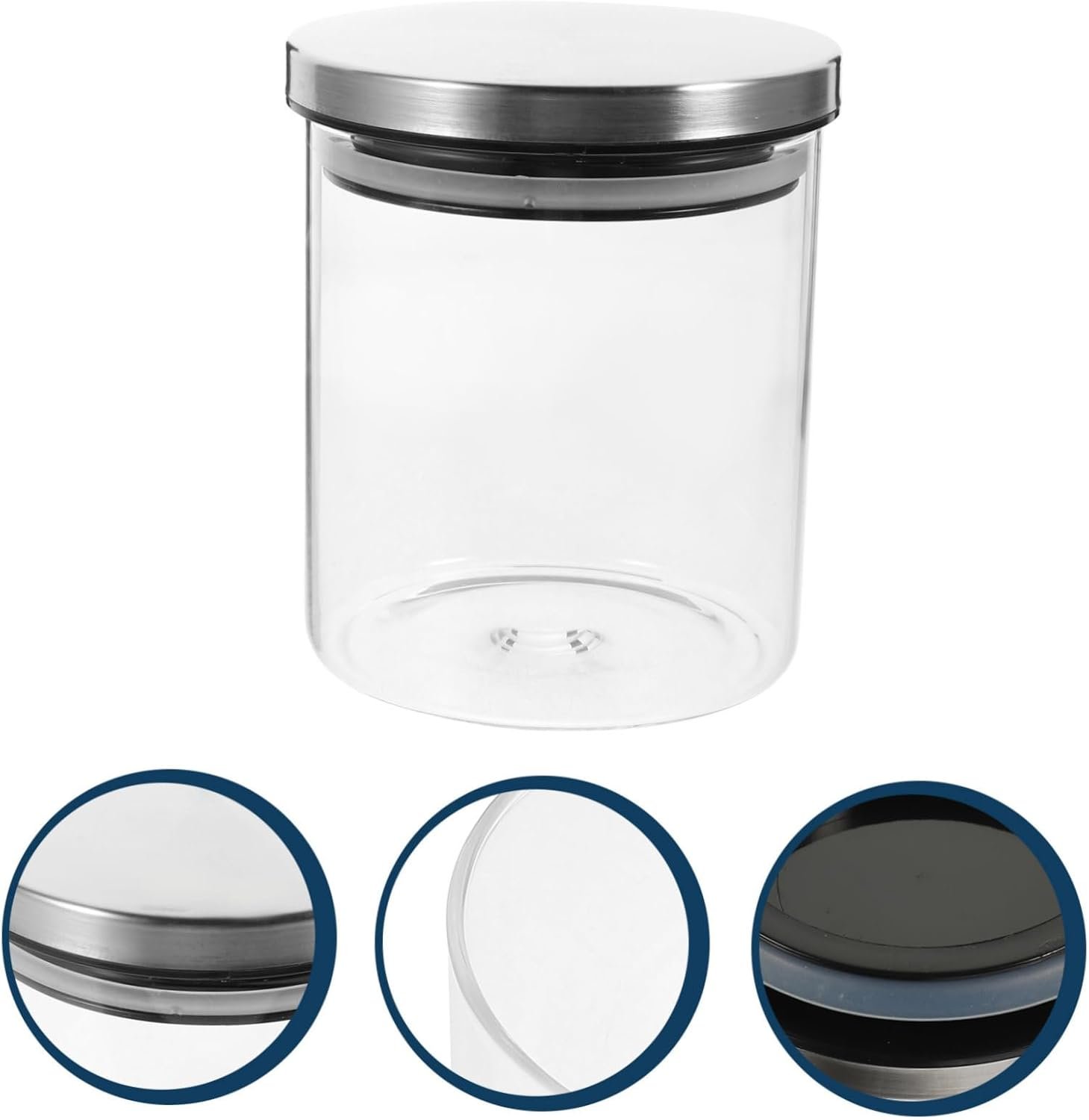 TIDTALEO Airtight Glass Storage Jar Stainless Steel Lid Wide Mouth Food Canister for Grains Snacks and Tea Sealing Container for Kitchen Storage - Image 10