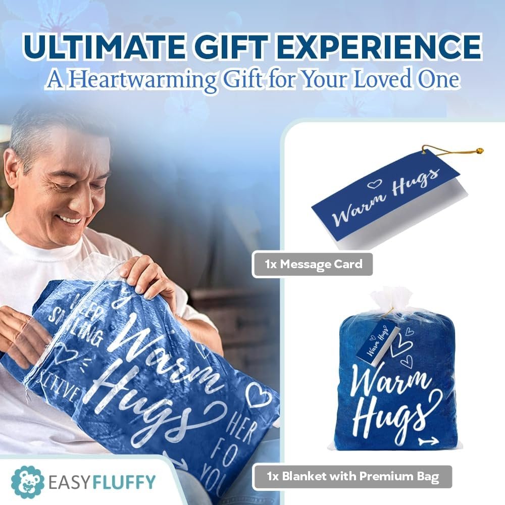 Get Well Blanket for Men & Women - Super Soft Healing Blanket with Inspirational Words - Get Well Soon Gifts for Men After Surgery, Chemo & Anyone During Hard Times - 50"x60", Dark Blue - Image 7