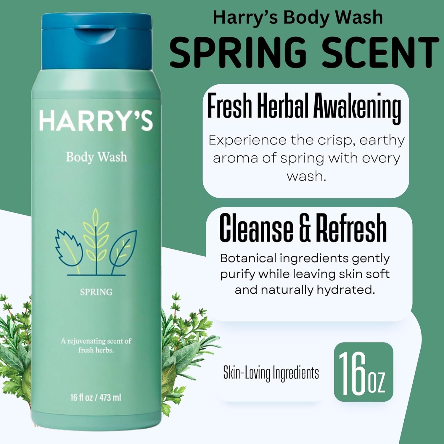 Harry's Men's Body Wash, 18 Fl oz (Pack of 4) | Men's Body Wash and Shower Gel Variety Pack - Stone, Redwood, Fig & Spring Scent | Sulfate-Free for Men - Image 6