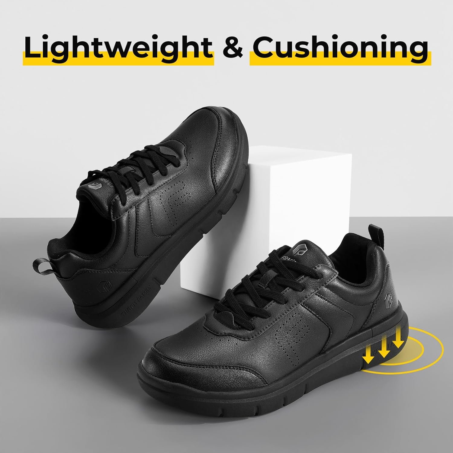 FitVille Extra Wide Men Walking Shoes Wide Dress Sneakers Comfortable Leather Shoes for Men Lightweight Plantar Fasciitis Bunions - Image 5