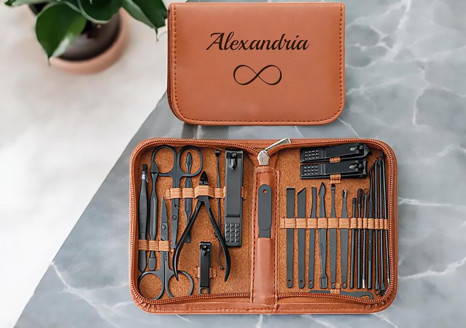 26 Piece Manicure set - Stainless steel manicure set - Travel grooming set -Men manicure kit - Couples Gift - Gift for best friend - Image 3