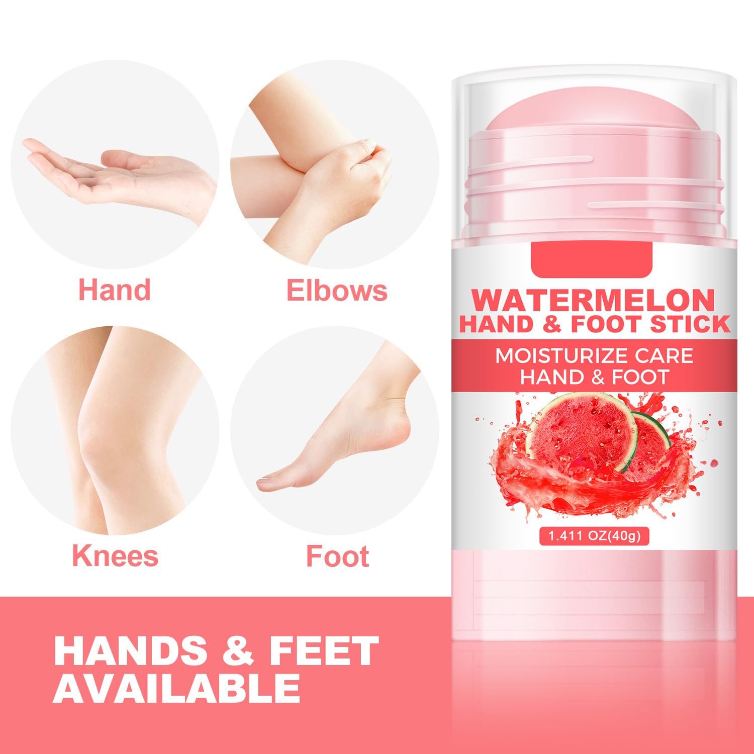 60% Urea Cream Foot Hand Cream Stick for Cracked Hands Elbows Feet Knees, Balm for Dry & Dead Skin, Hydrates & Nourish Foot Care for Women & Men, Watermelon Scent, 1.41 oz - Image 7