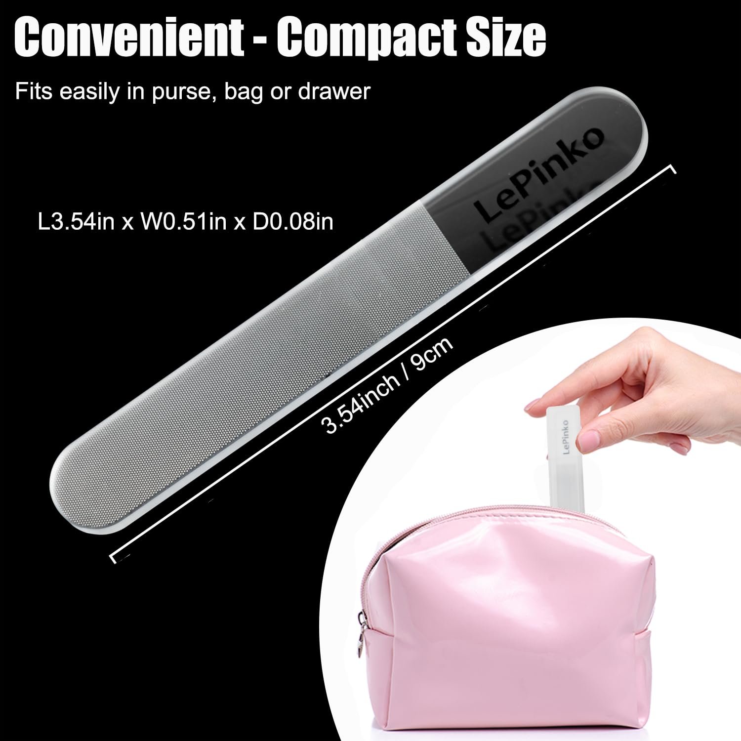 Nano Glass Nail Shiner Kit, Multi-Purpose Nail Buffer for Shaping Buffing and Polishing Natural Nails, Fine Crystal Nail Files Set, Professional Manicure Tools for Home and Salon Use, 2 Pack - Image 7